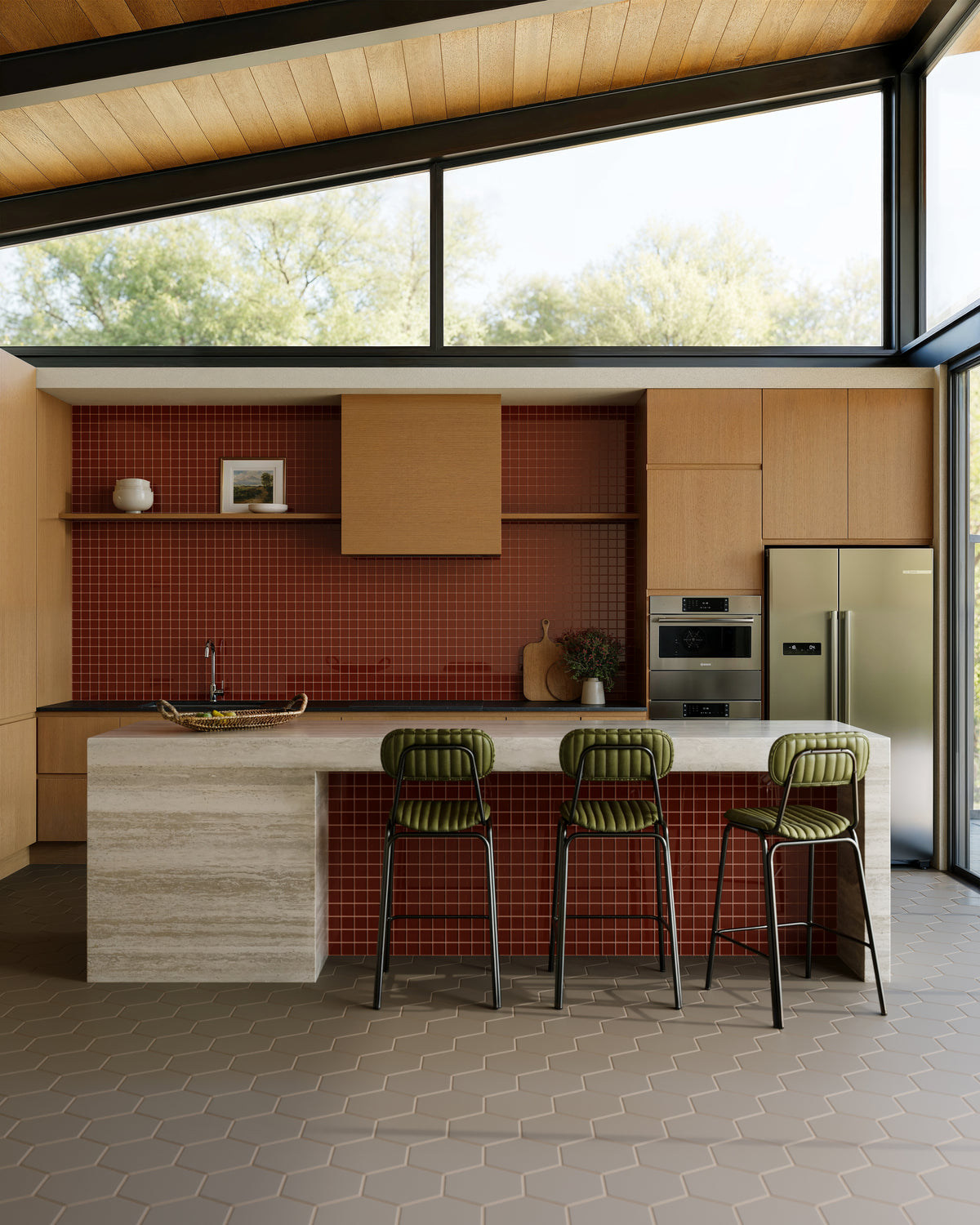 8" Hexagon Original Ceramic Tile in Sandstone Matte