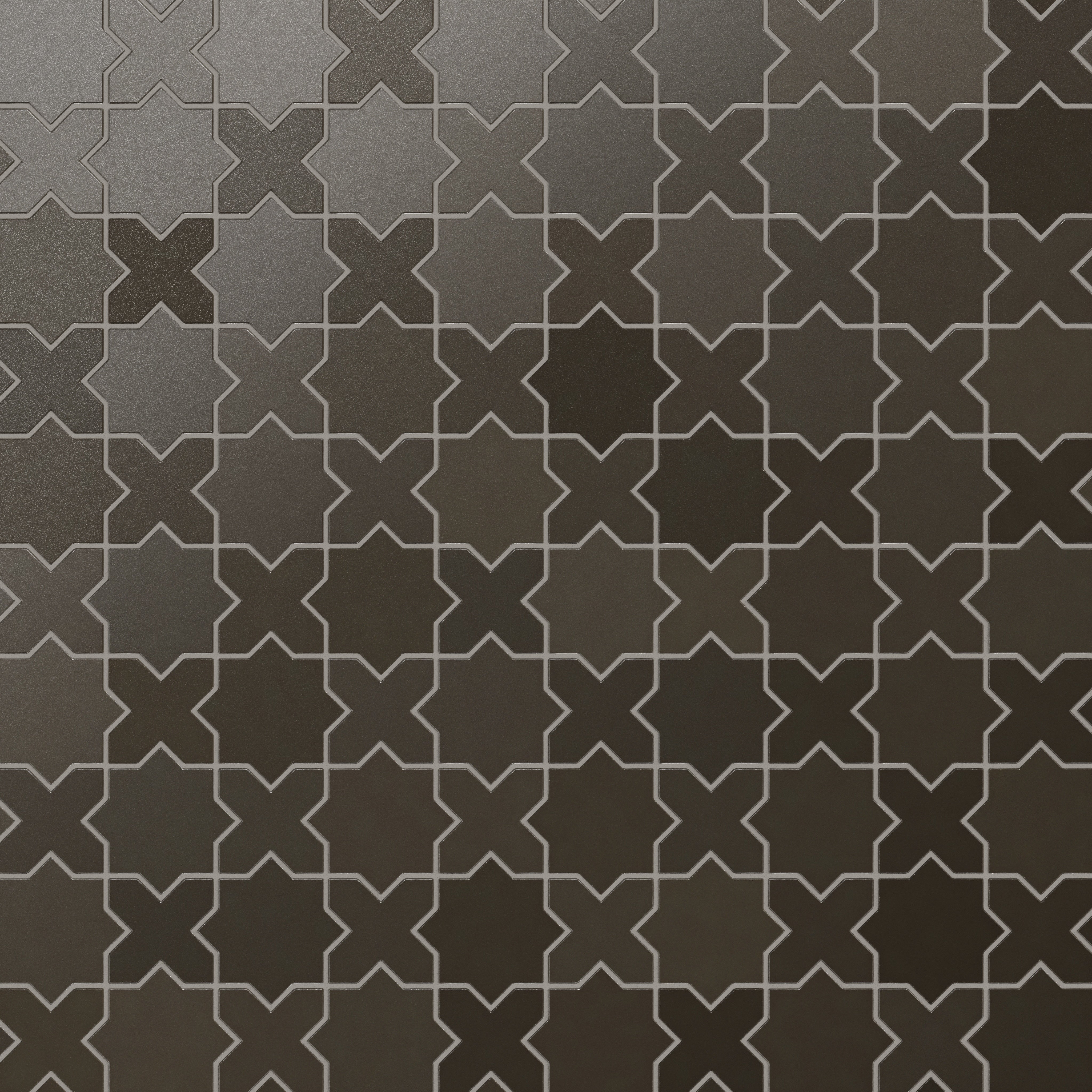 Mini Star & Cross Original Ceramic Tile in Graphite