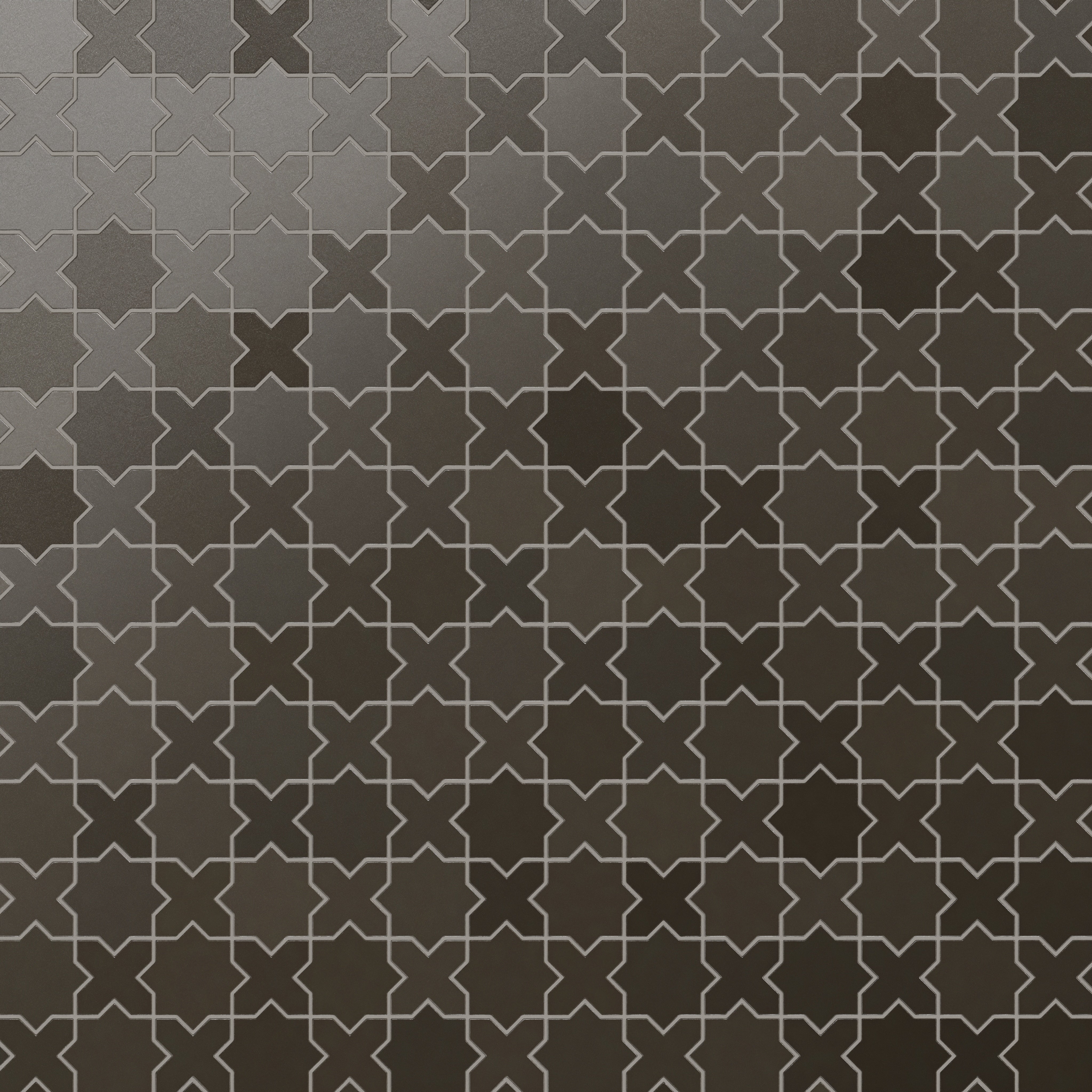 Mini Star & Cross Original Ceramic Tile in Graphite
