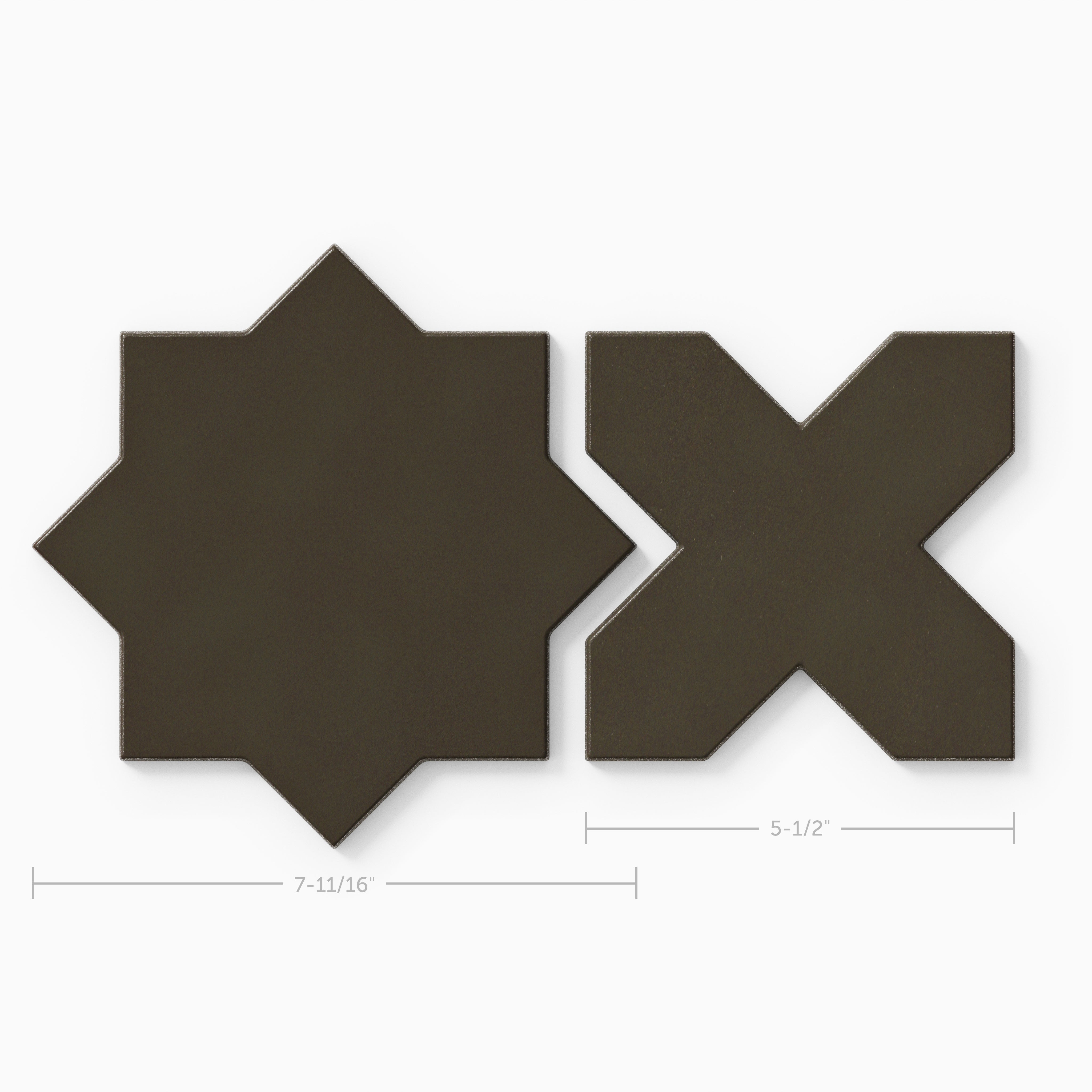 Star & Cross Original Ceramic Tile in Graphite