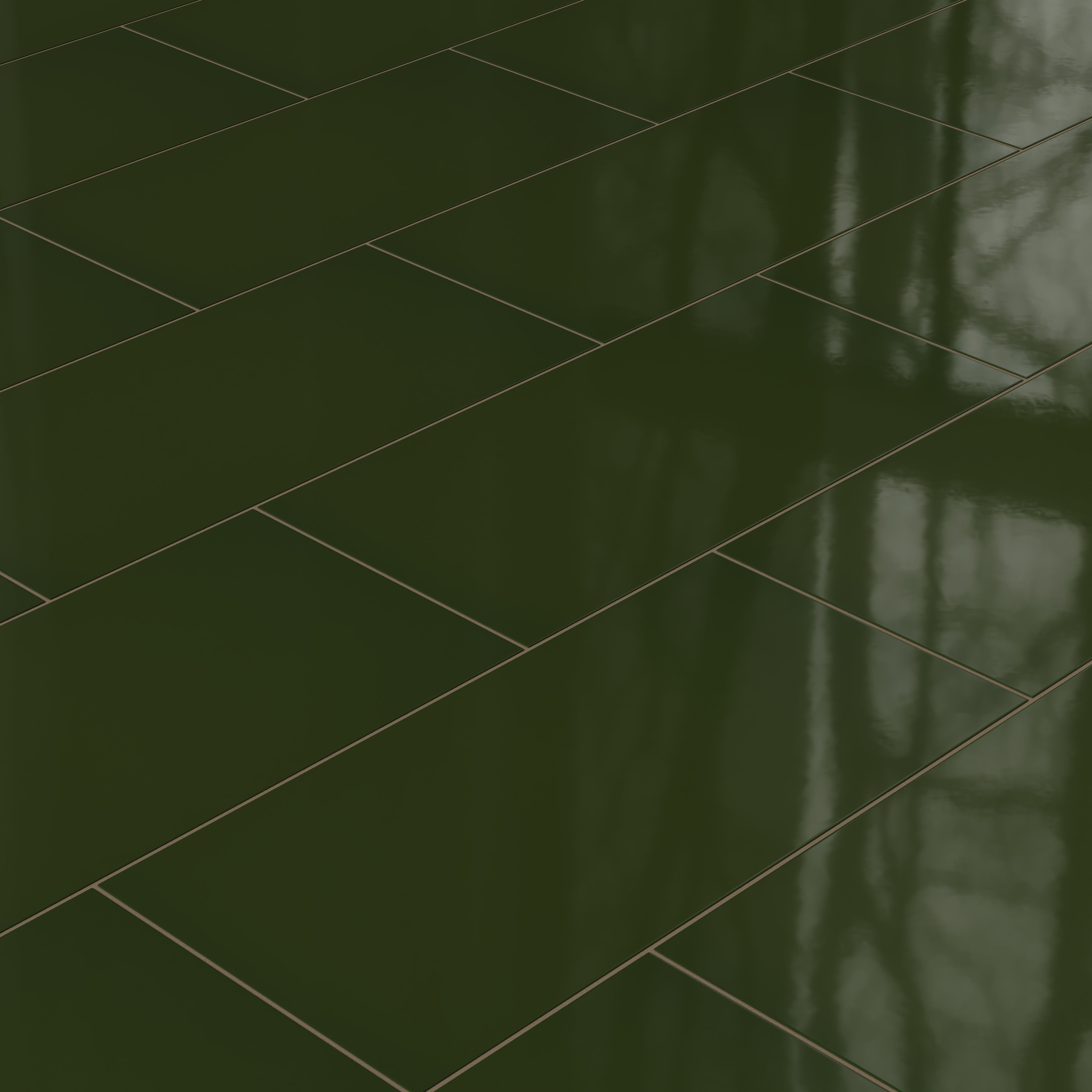 12x24 Natural Press Ceramic Tile in Green Apatite Gloss