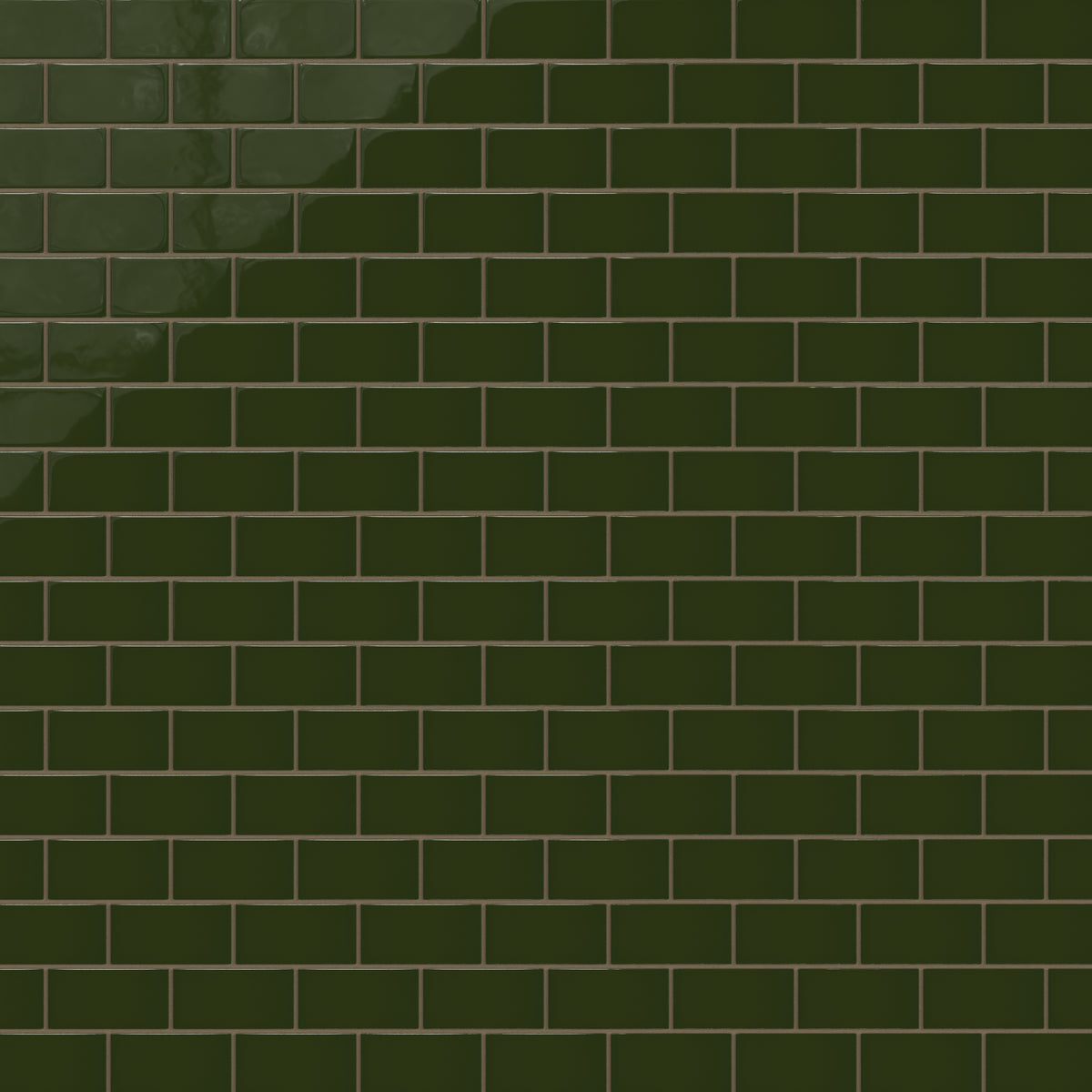 2x4 Half Offset Sheeted Natural Press Ceramic Mosaic Tile in Green Apatite Gloss