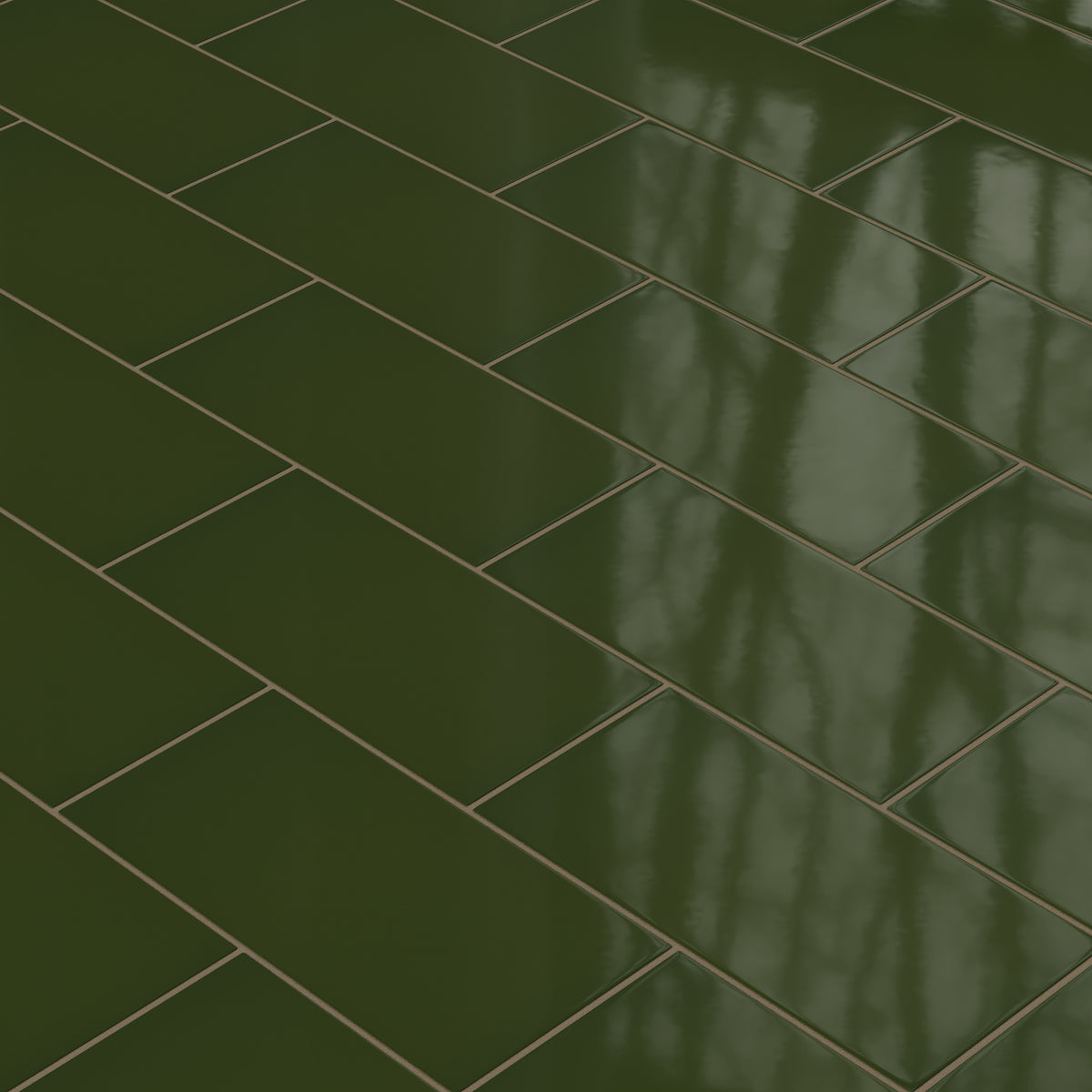 6x12 Natural Press Ceramic Tile in Green Apatite Gloss