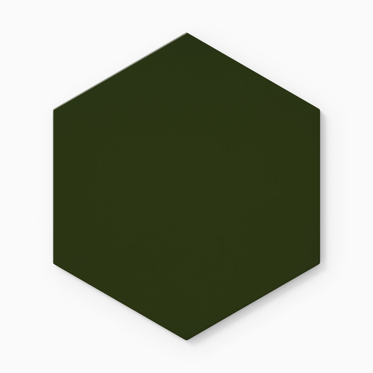 8" Hexagon Natural Press Ceramic Tile in Green Apatite Gloss