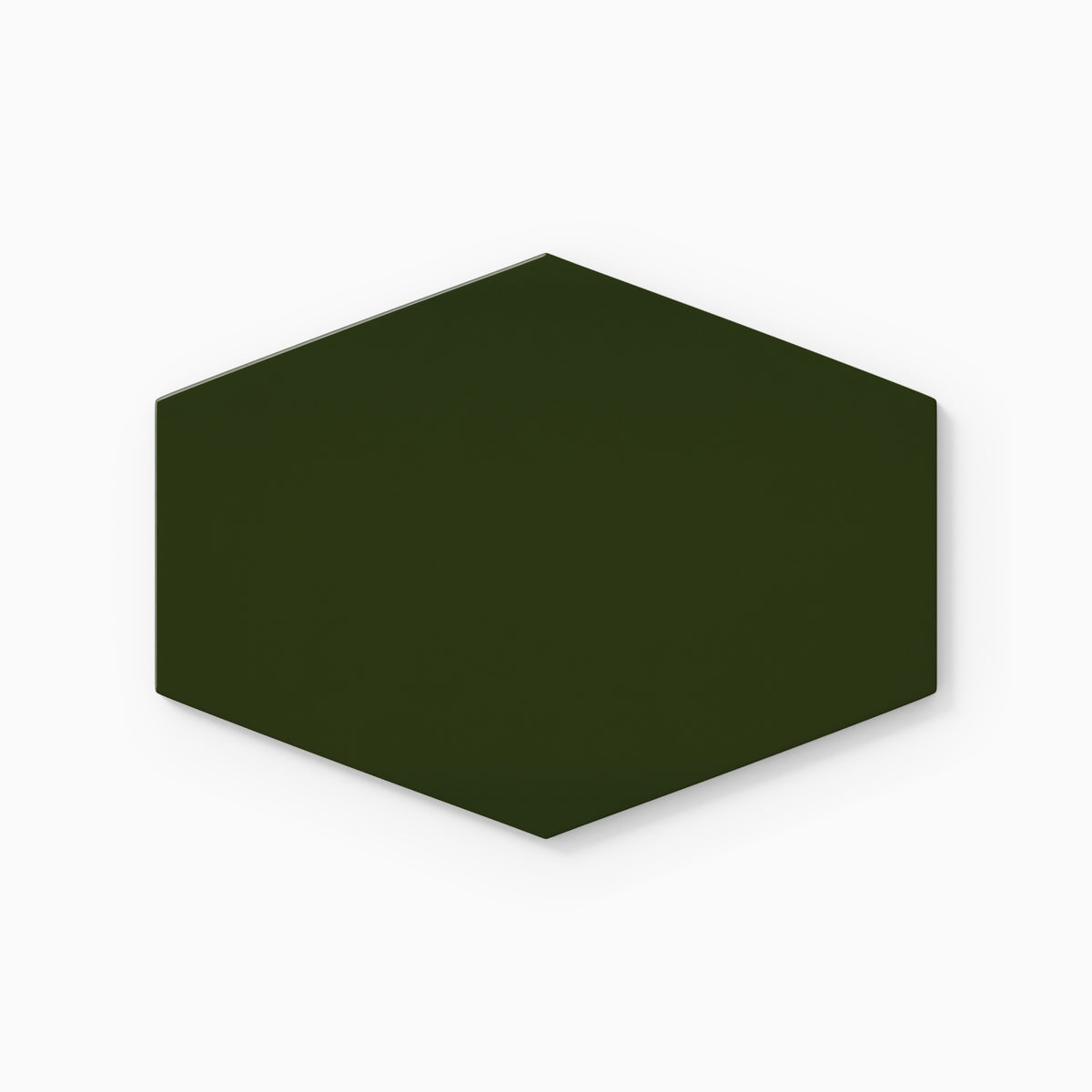 Elongated Hexagon Natural Press Ceramic Tile in Green Apatite Gloss