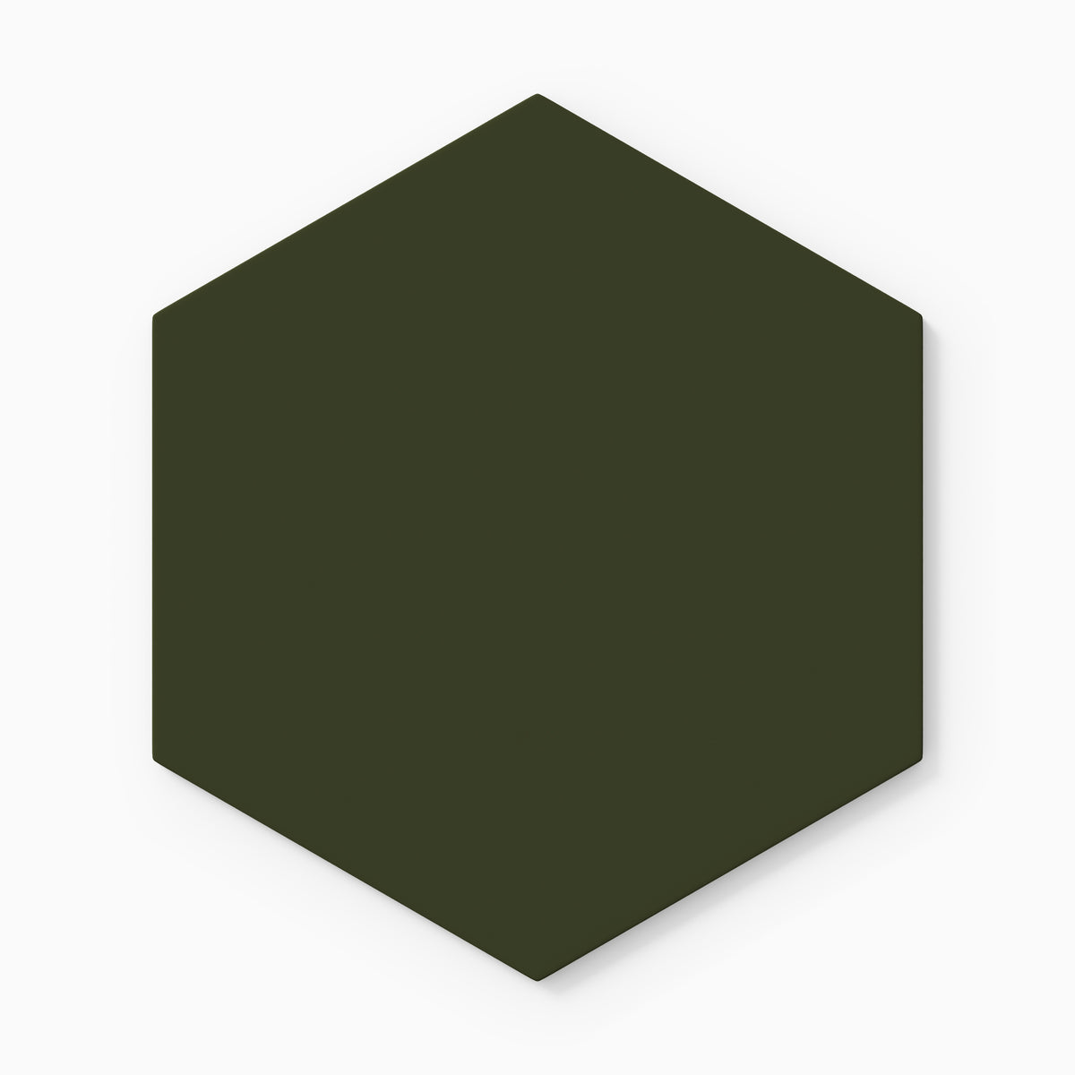 8" Hexagon Natural Press Ceramic Tile in Green Apatite Matte