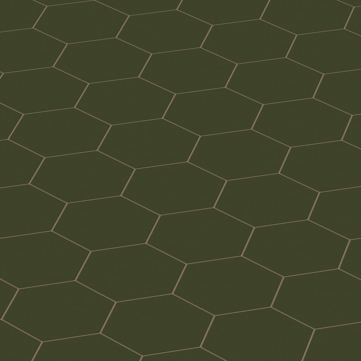 8" Hexagon Natural Press Ceramic Tile in Green Apatite Matte