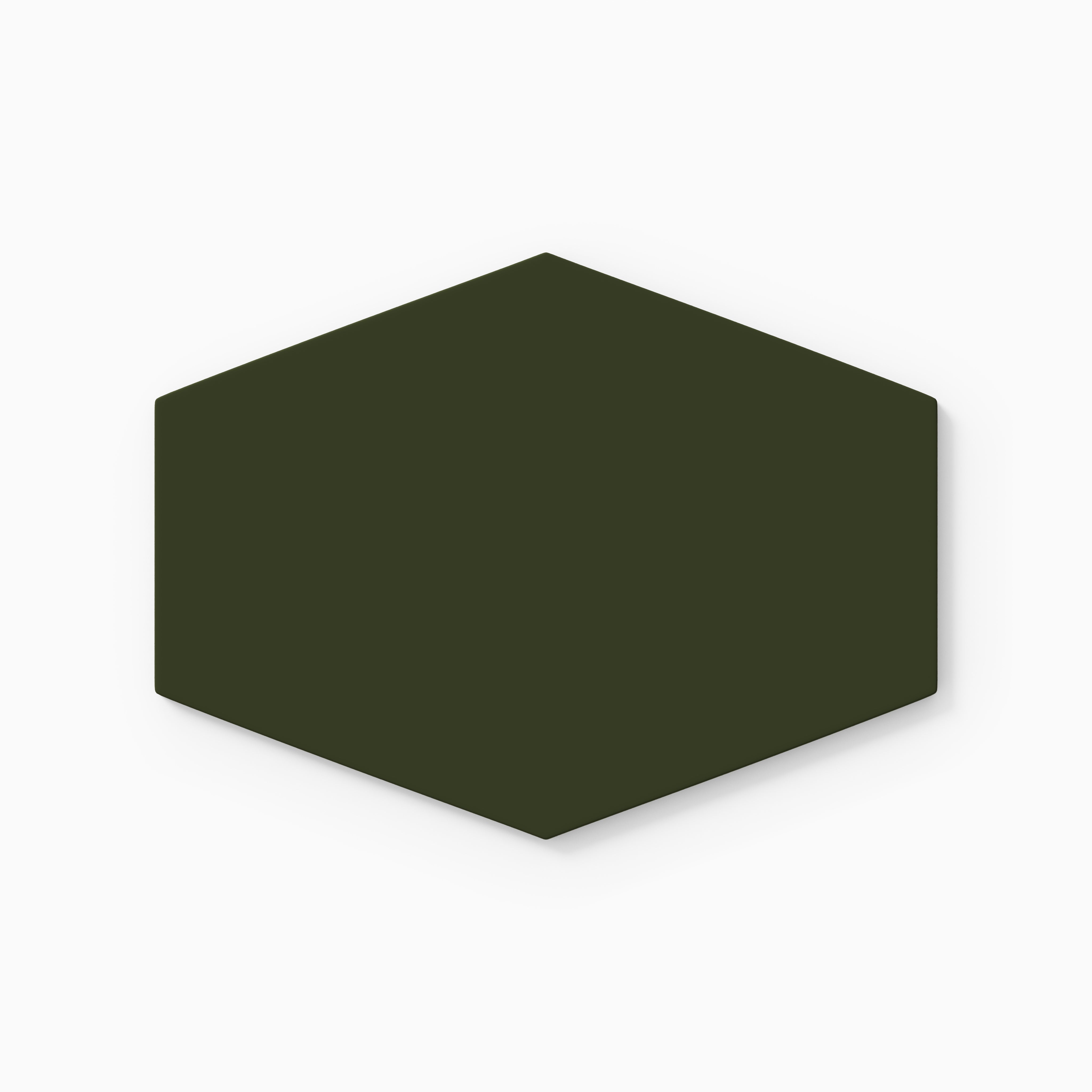 Elongated Hexagon Natural Press Ceramic Tile in Green Apatite Matte