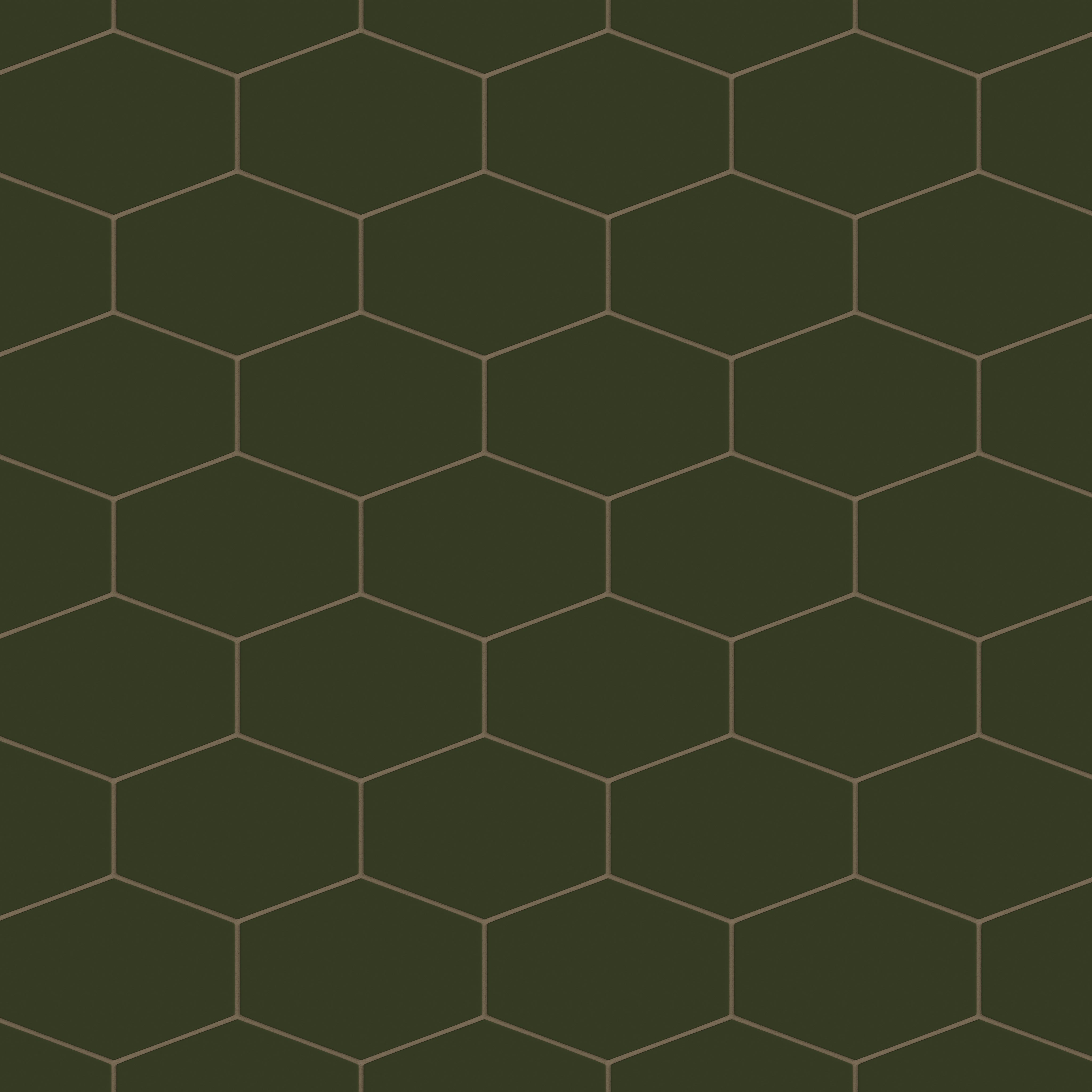 Elongated Hexagon Natural Press Ceramic Tile in Green Apatite Matte