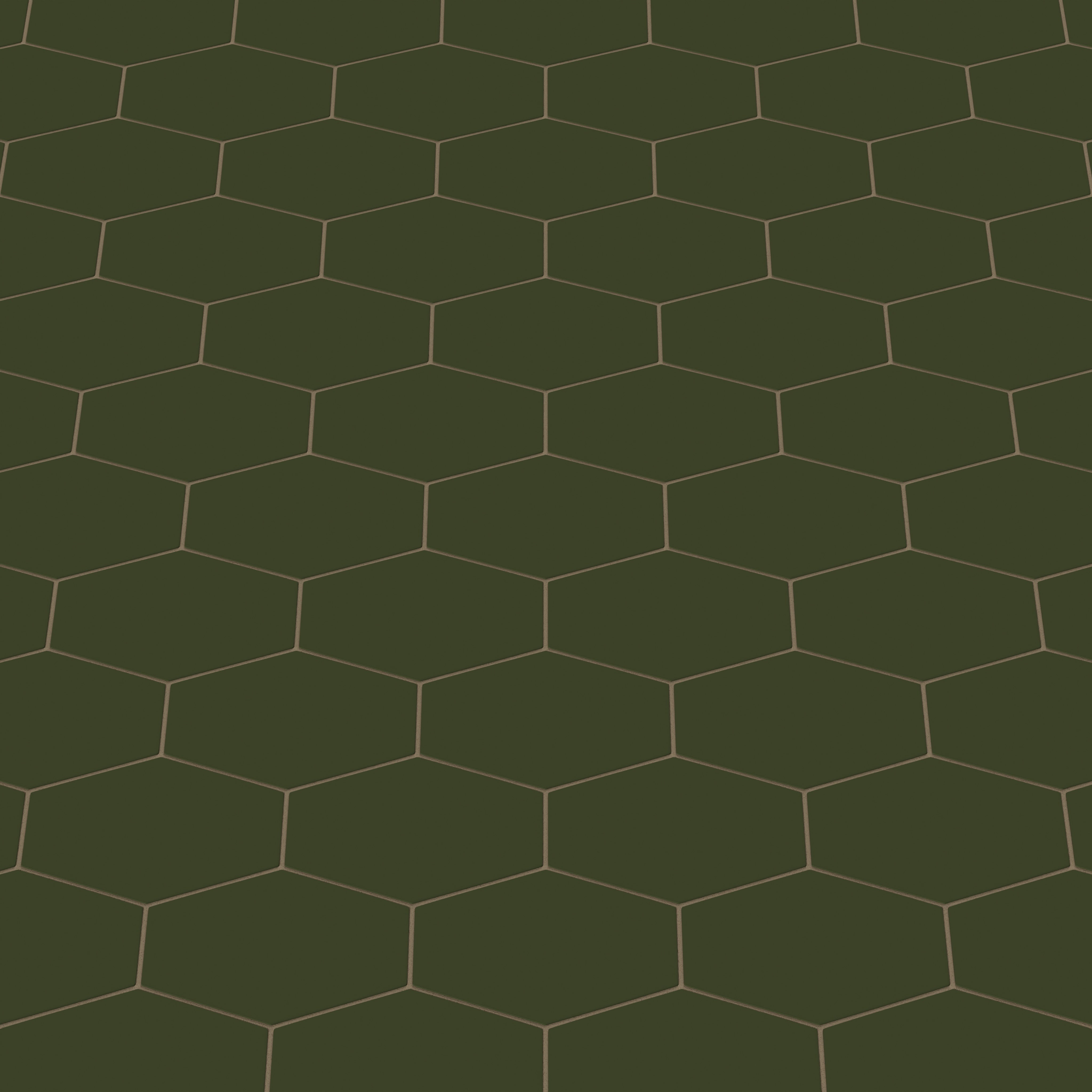 Elongated Hexagon Natural Press Ceramic Tile in Green Apatite Matte