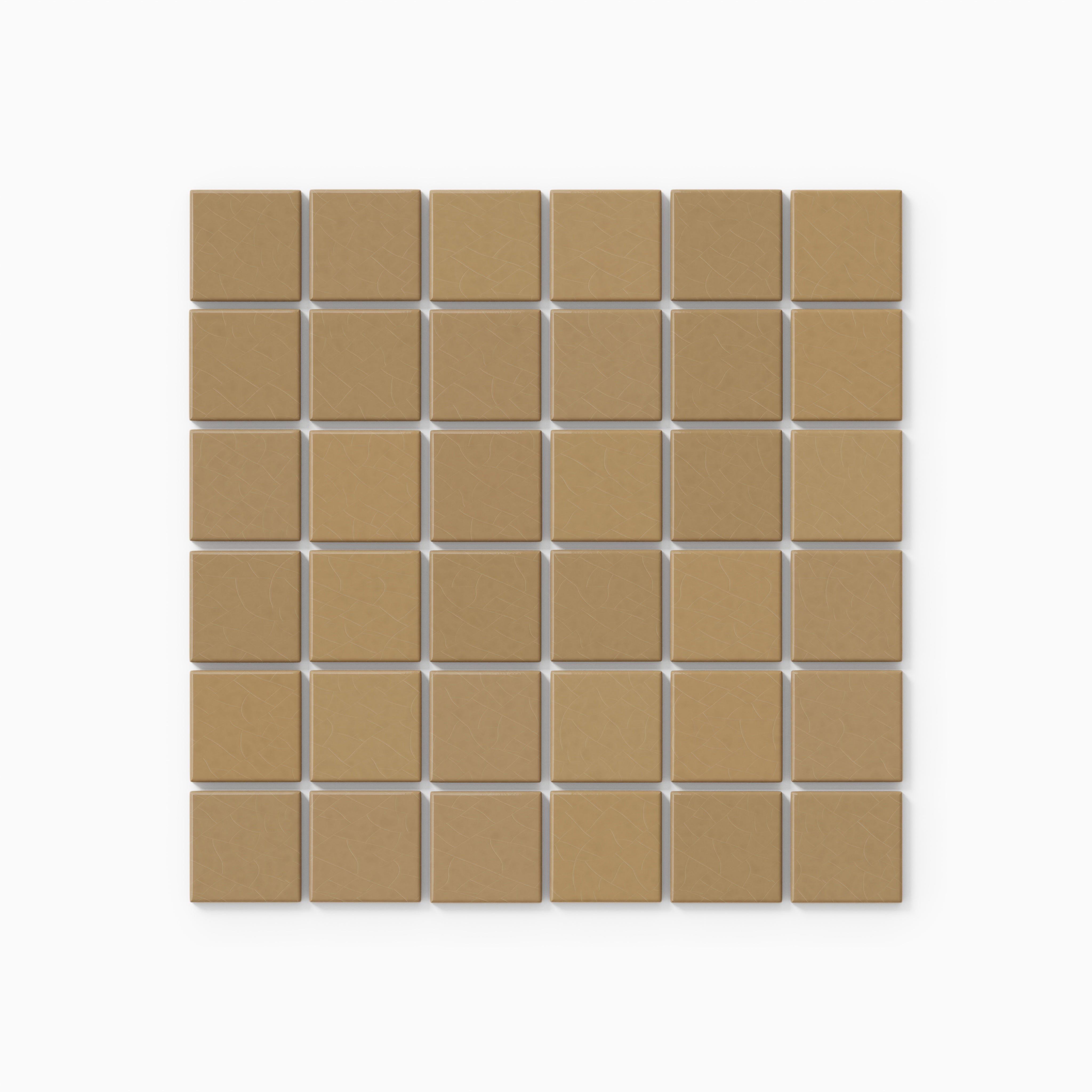 2x2 Straight Set Sheeted Original Ceramic Mosaic Tile in Haystack Gloss