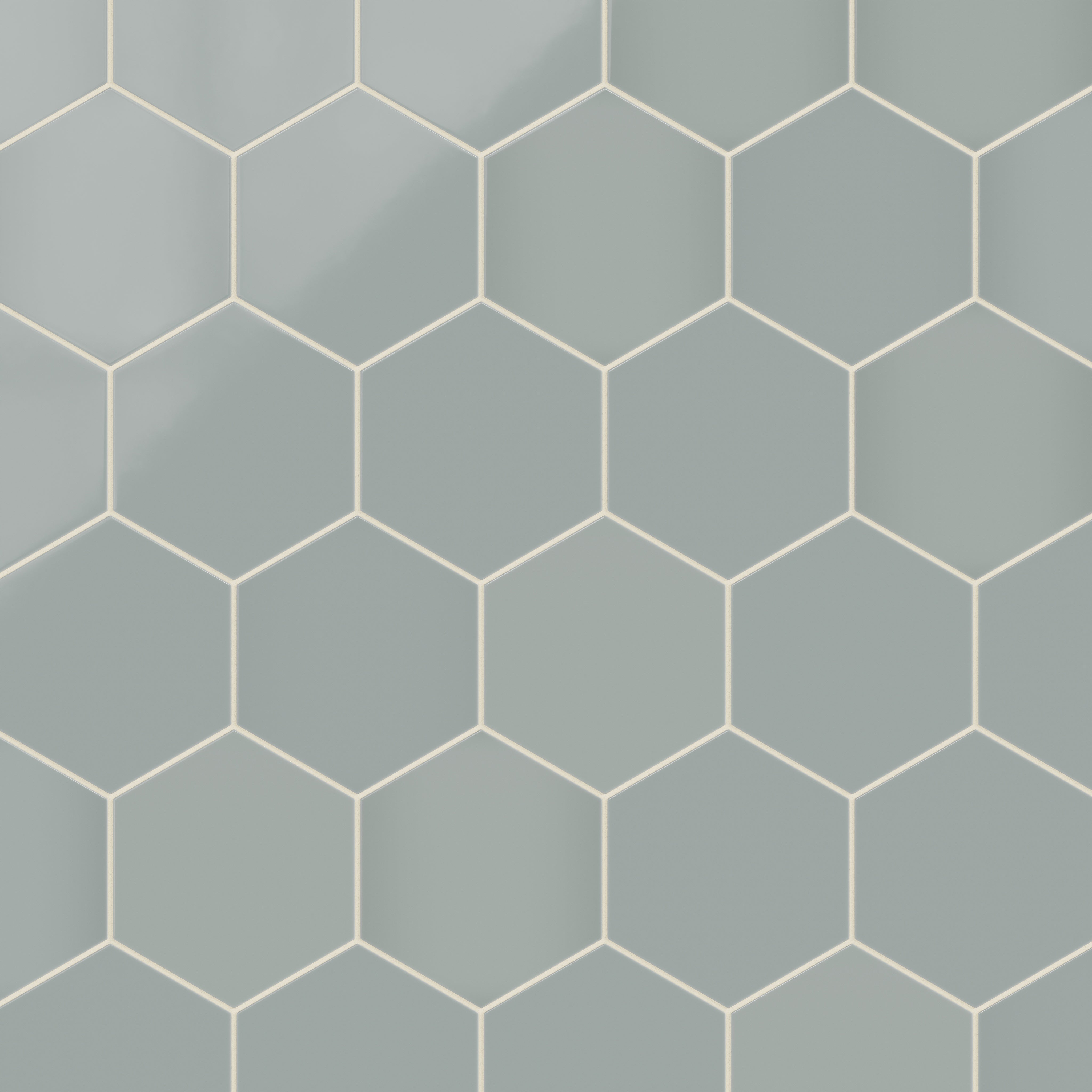 8" Hexagon Natural Press Ceramic Tile in Hood River Gloss