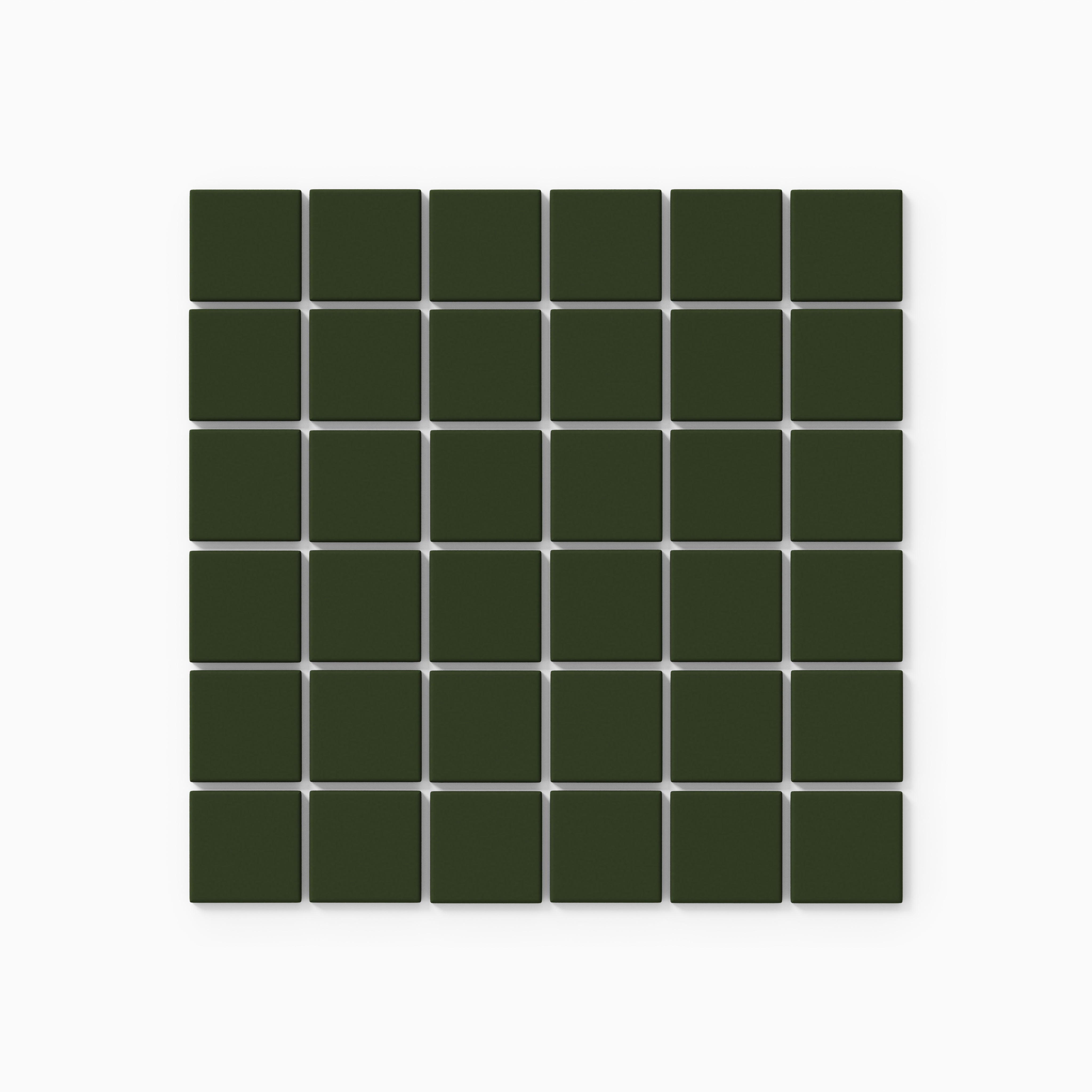 2x2 Straight Set Sheeted Original Ceramic Mosaic Tile in Hunter Green Matte