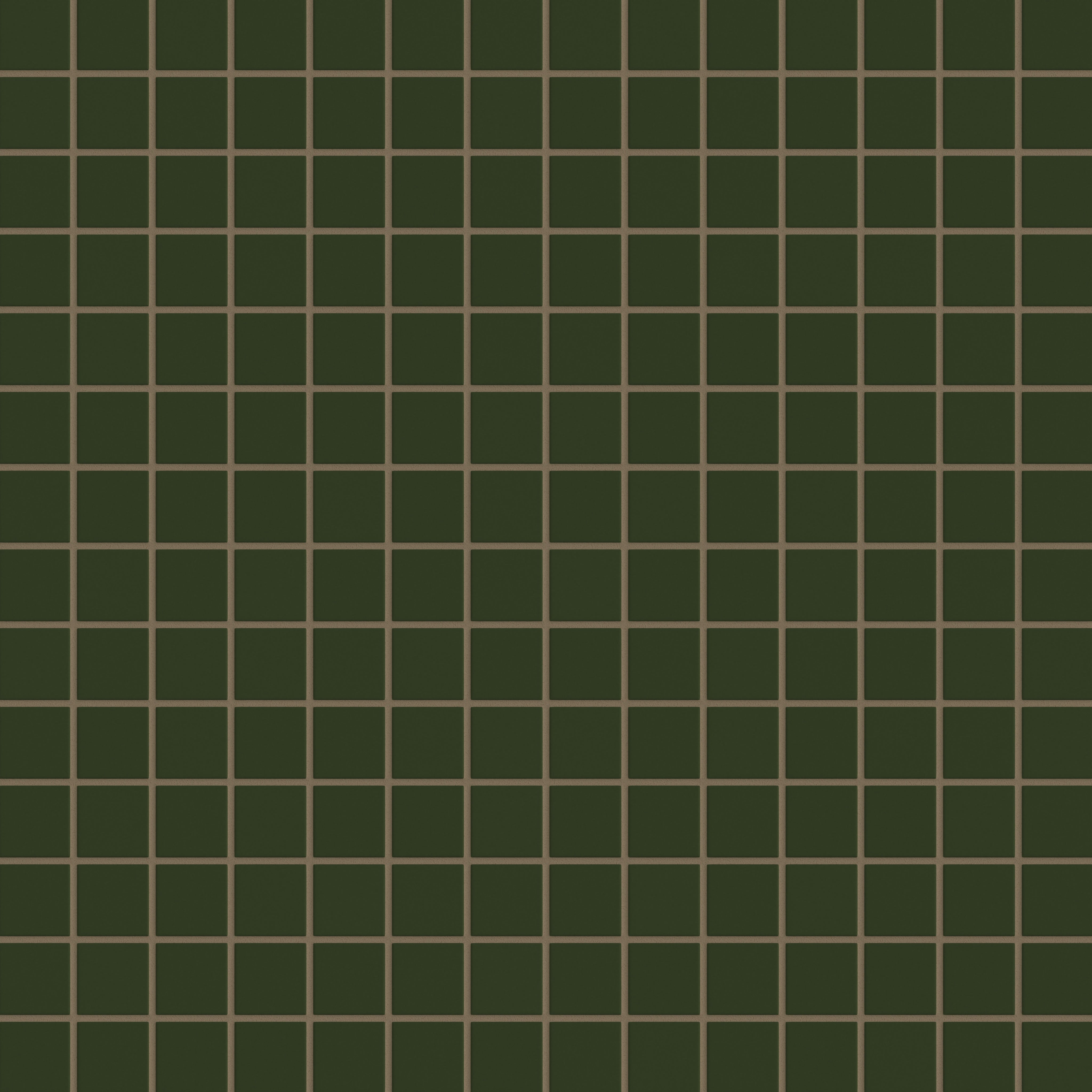 2x2 Straight Set Sheeted Original Ceramic Mosaic Tile in Hunter Green Matte