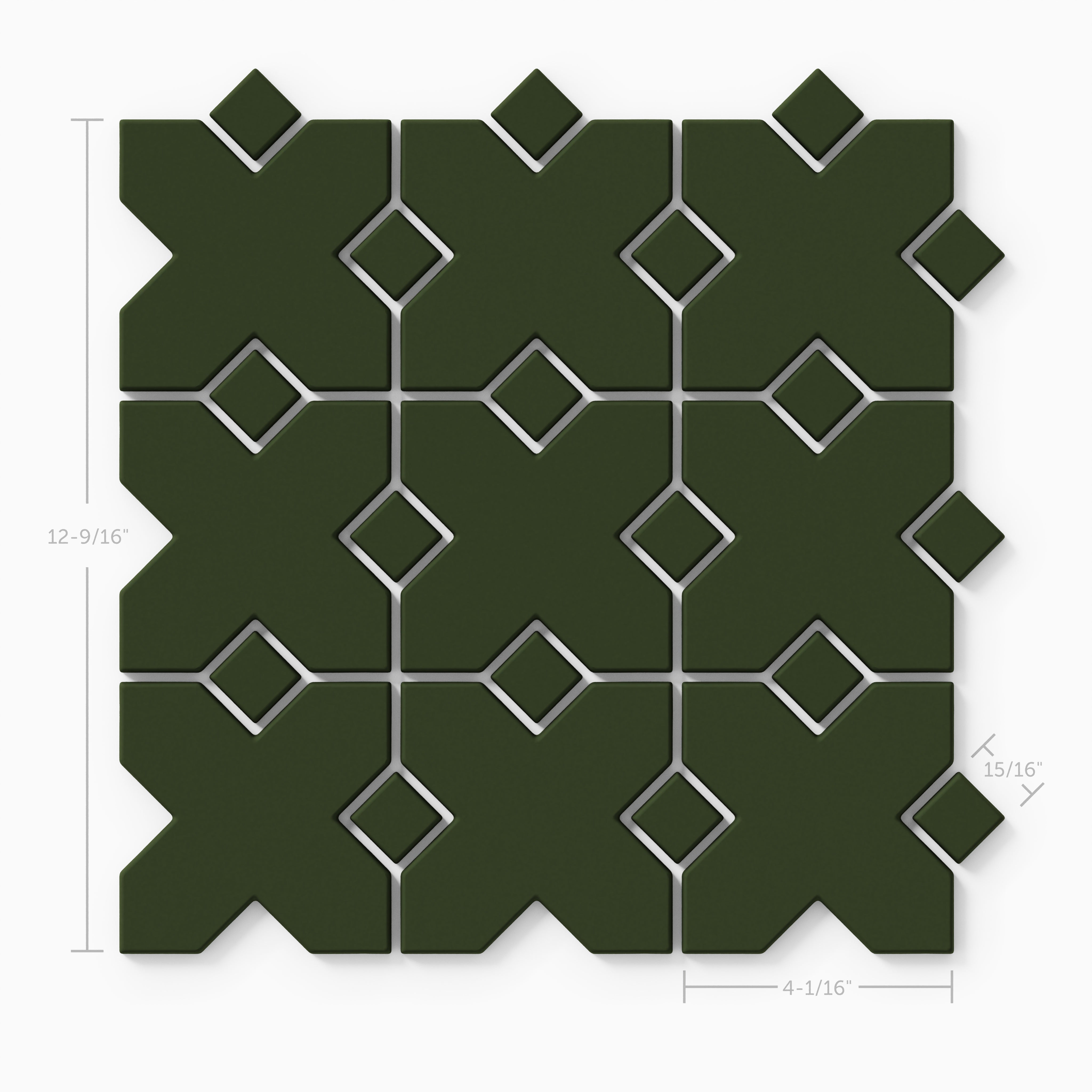 Hacienda Sheeted Original Ceramic Tile in Hunter Green Matte