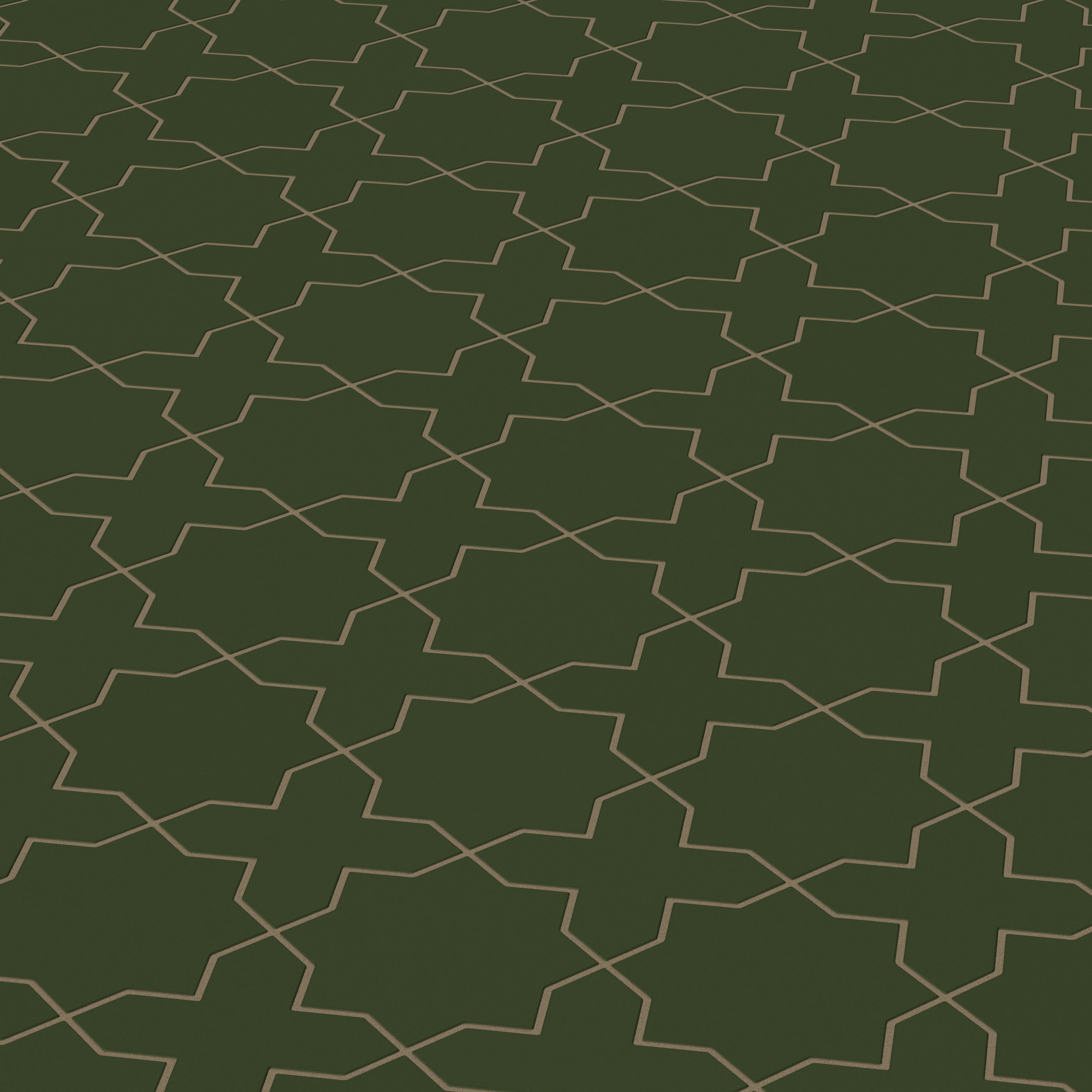 Star & Cross Original Ceramic Tile in Hunter Green Matte