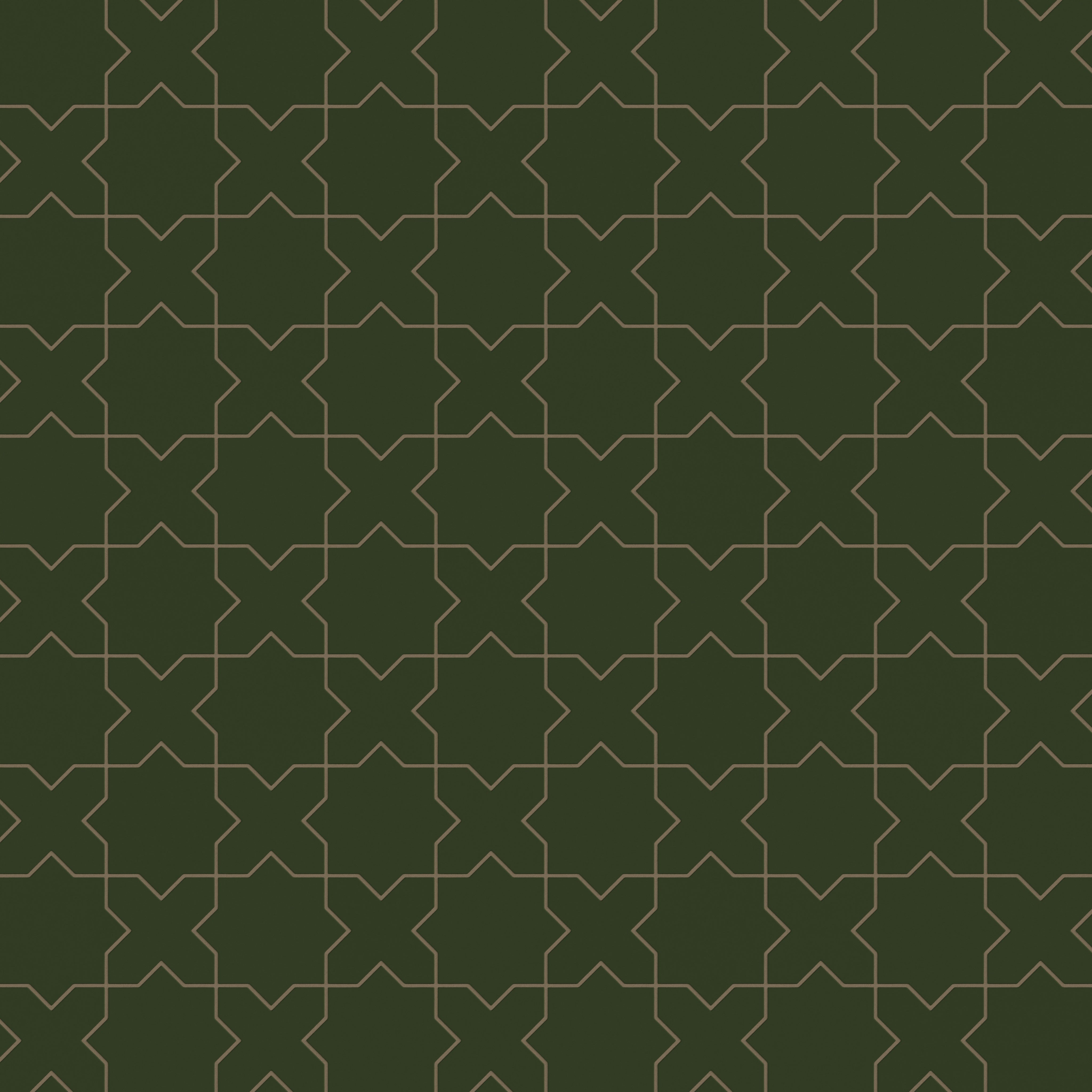 Star & Cross Original Ceramic Tile in Hunter Green Matte