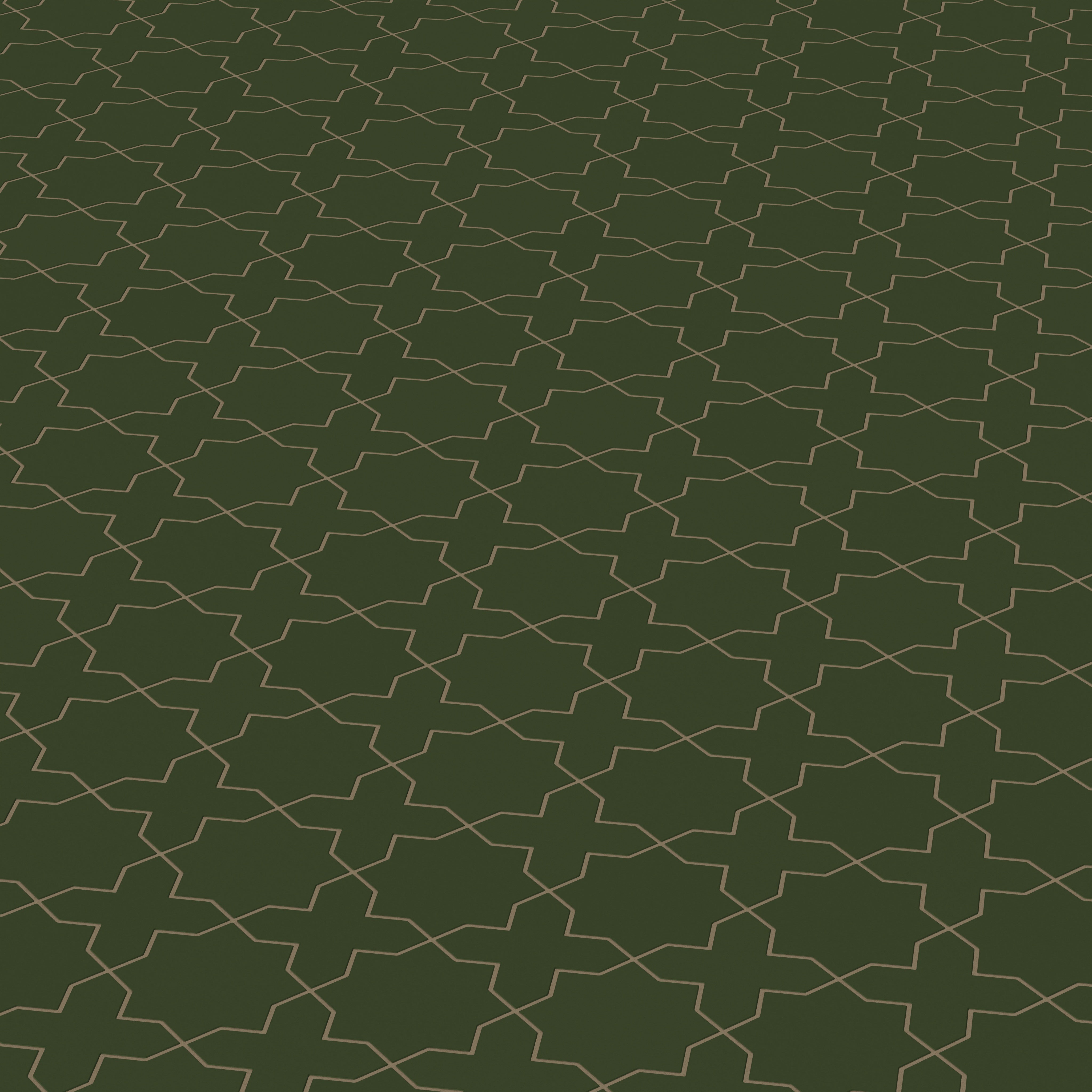 Star & Cross Original Ceramic Tile in Hunter Green Matte