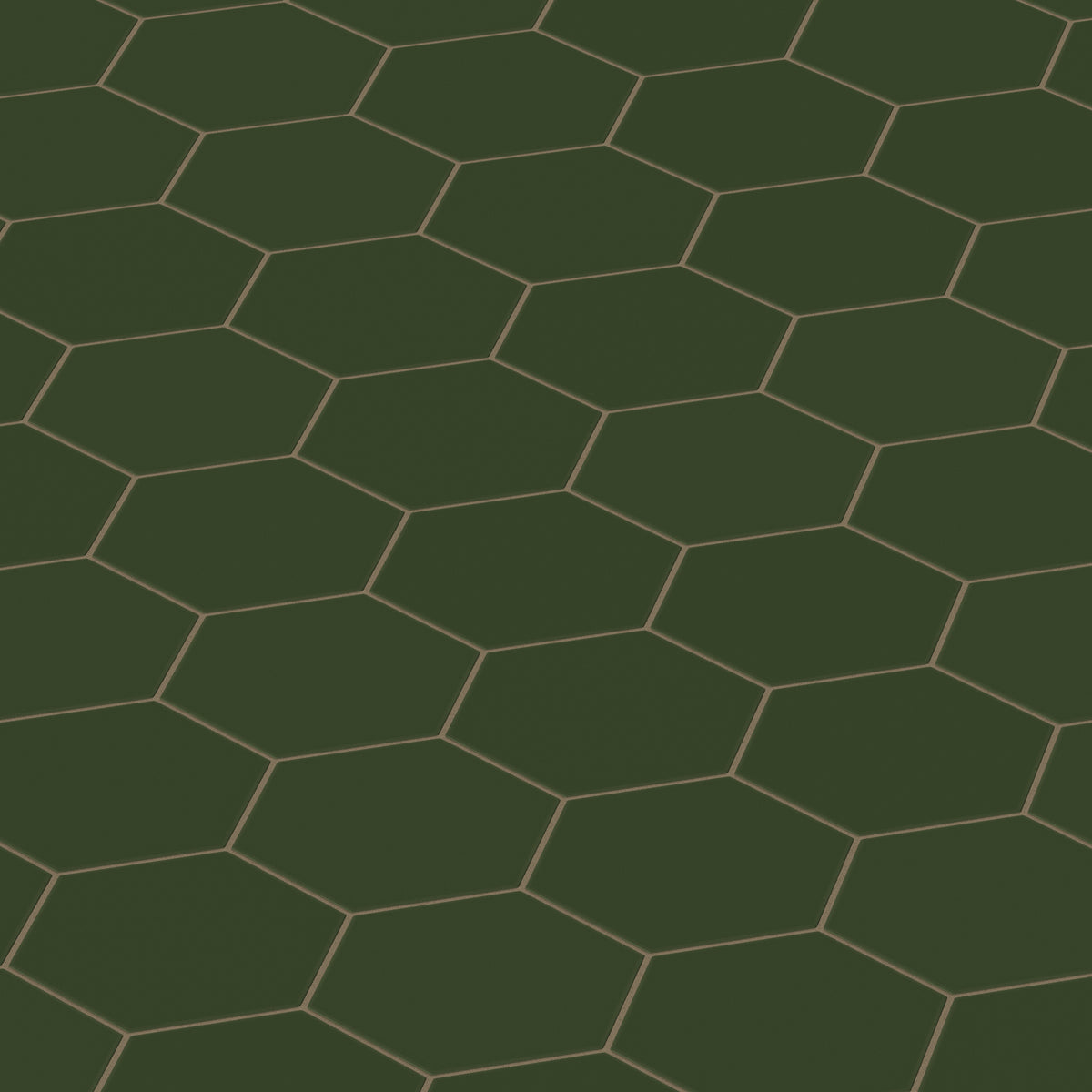 8" Hexagon Original Ceramic Tile in Hunter Green Matte