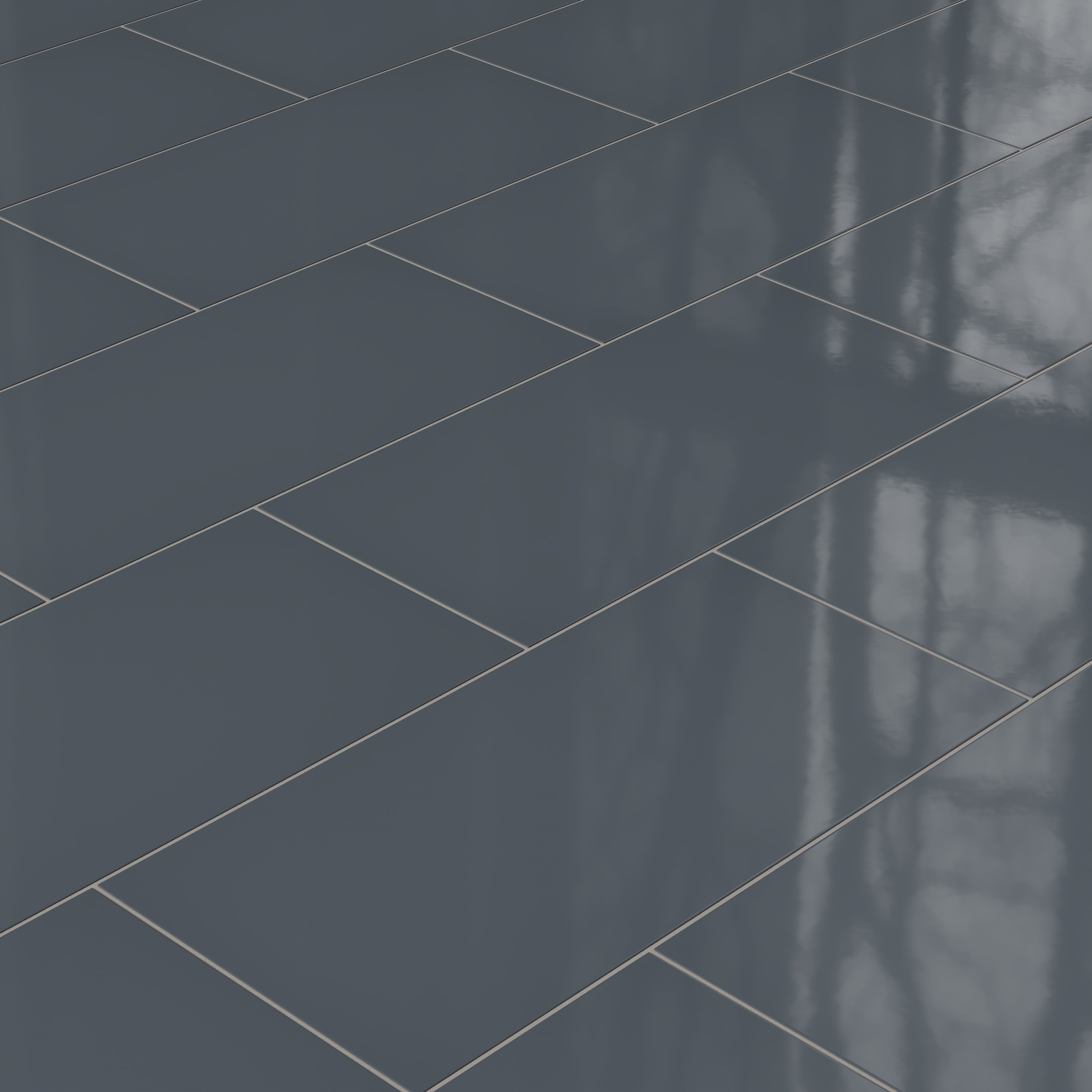 12x24 Natural Press Ceramic Tile in Indigo Gloss
