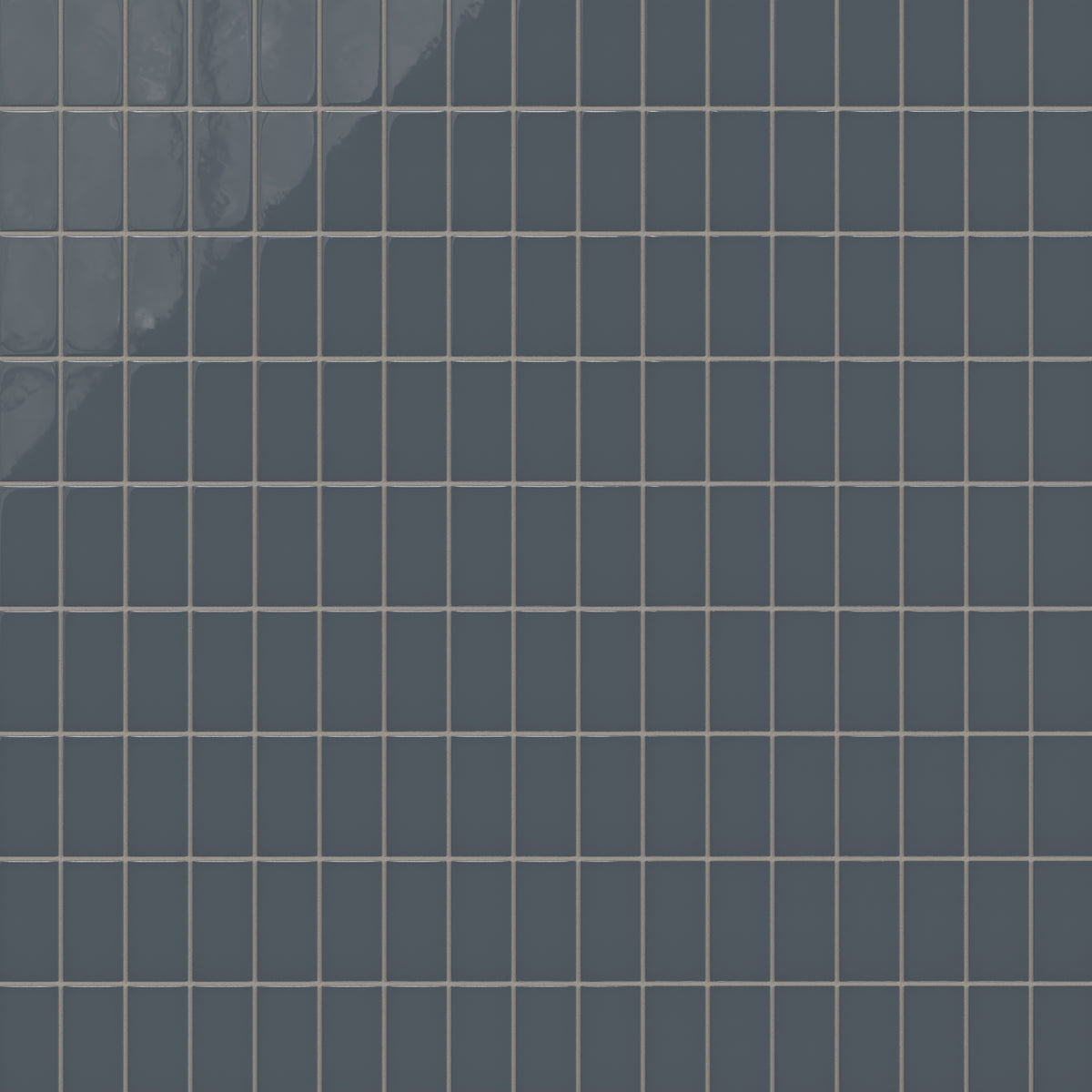 2x4 Straight Set Sheeted Natural Press Ceramic Mosaic Tile in Indigo Gloss
