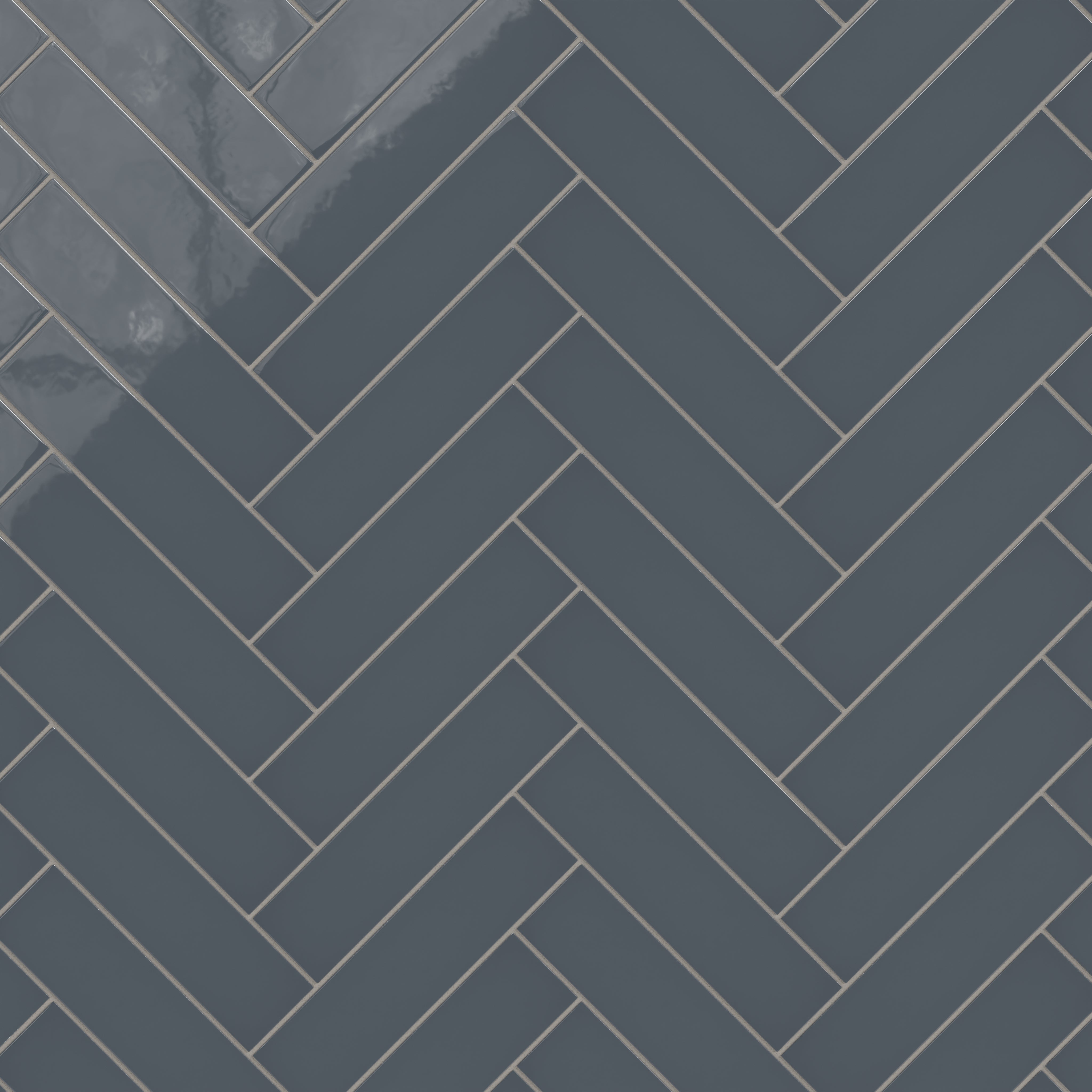 3x12 Natural Press Ceramic Tile in Indigo Gloss