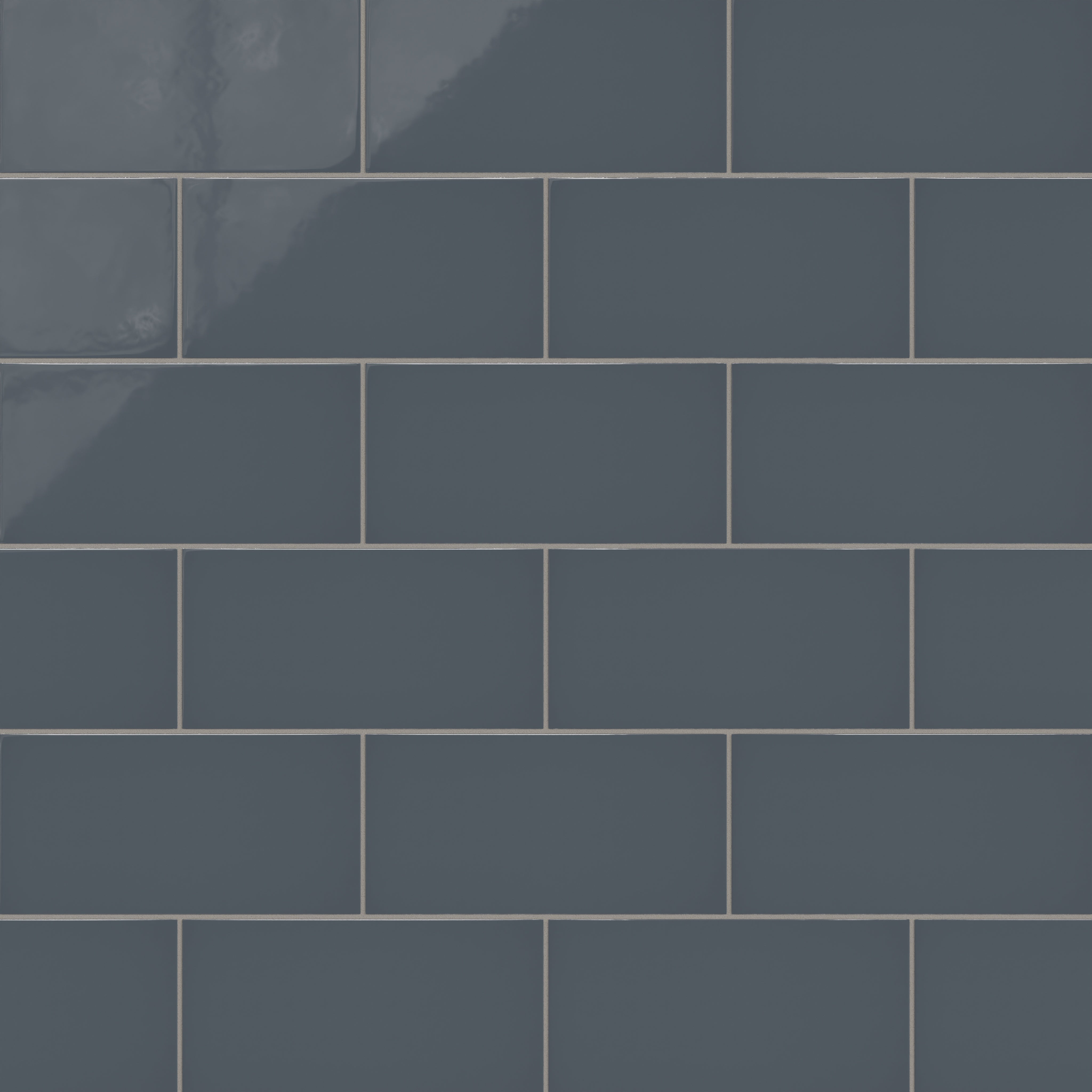 6x12 Natural Press Ceramic Tile in Indigo Gloss