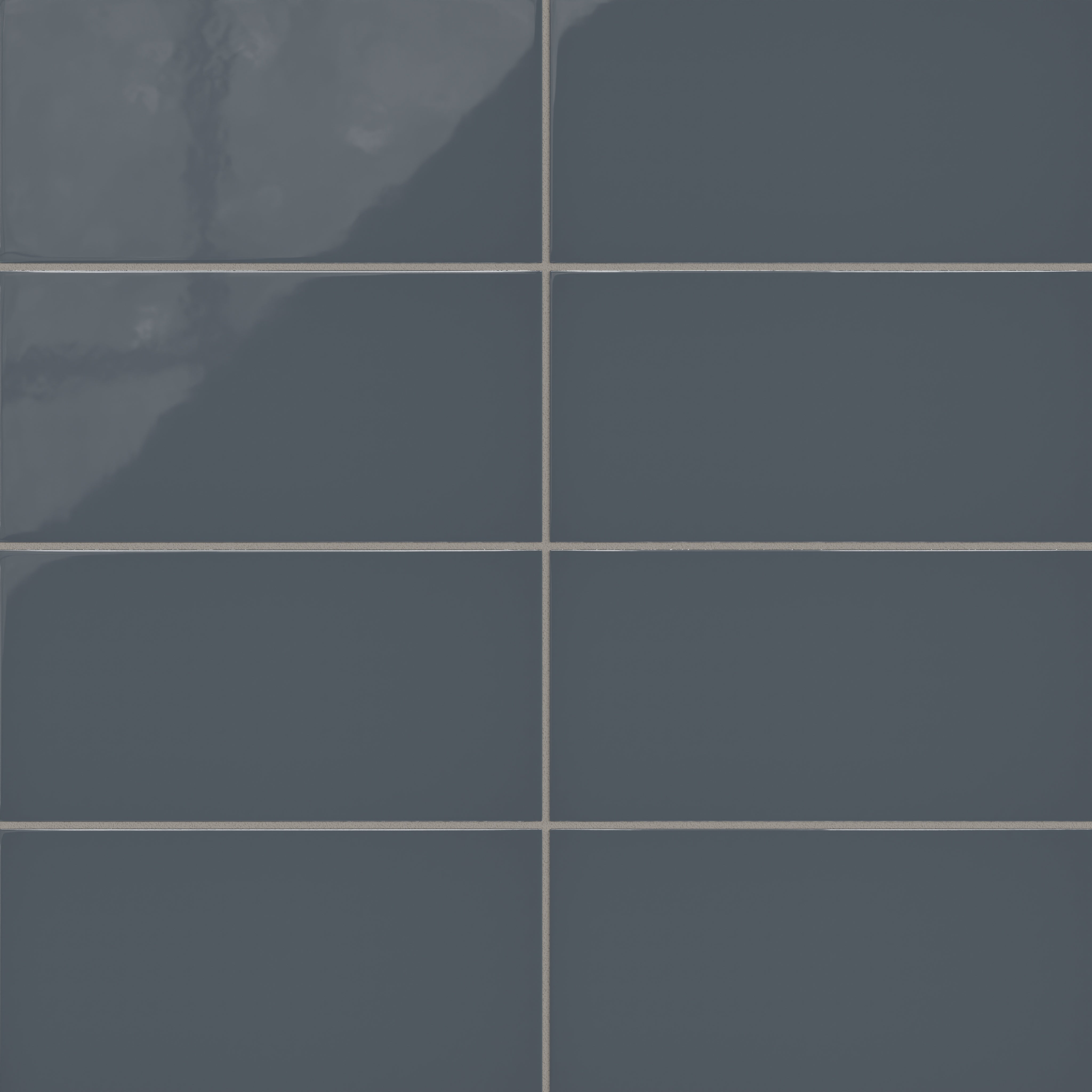 6x12 Natural Press Ceramic Tile in Indigo Gloss