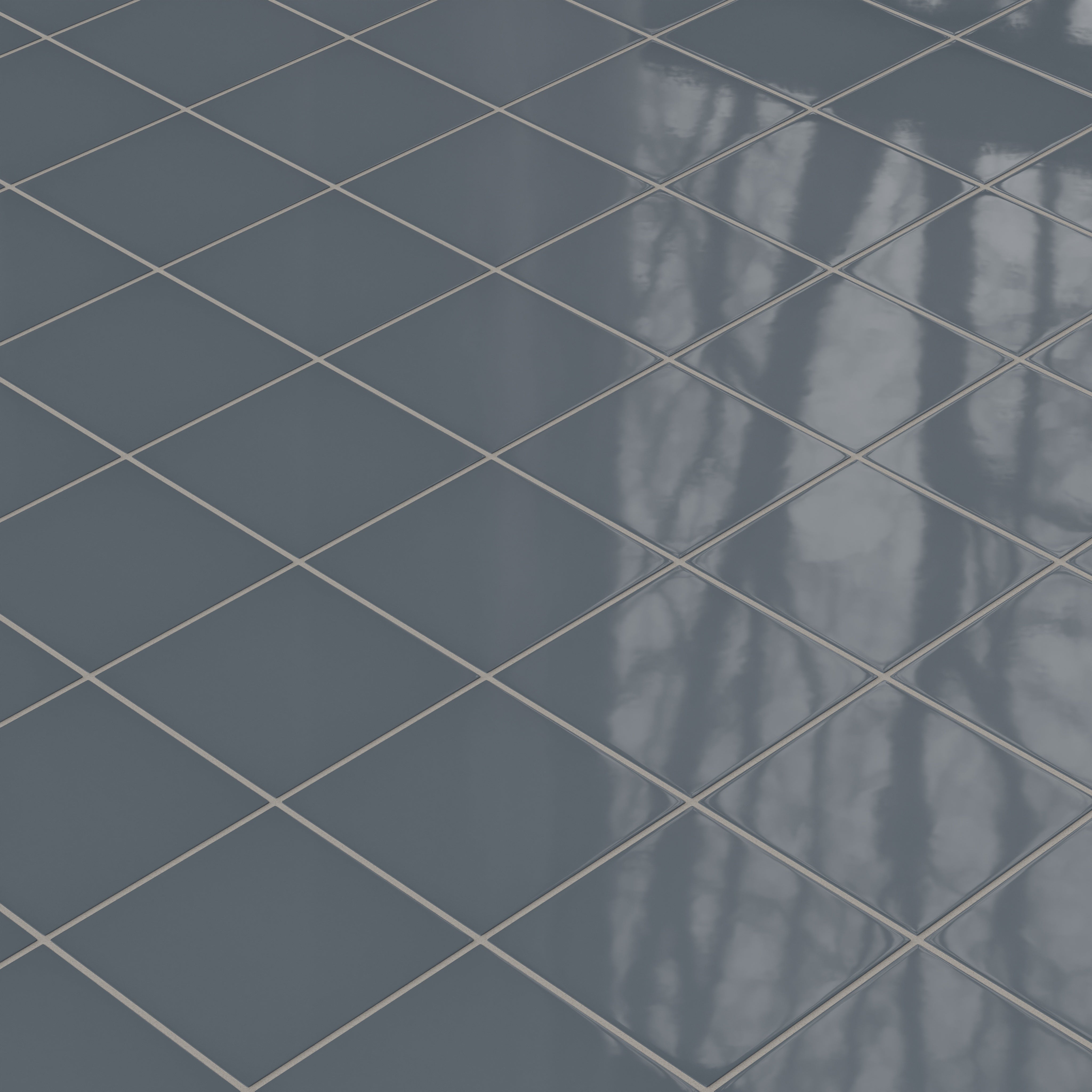 6x6 Natural Press Ceramic Tile in Indigo Gloss