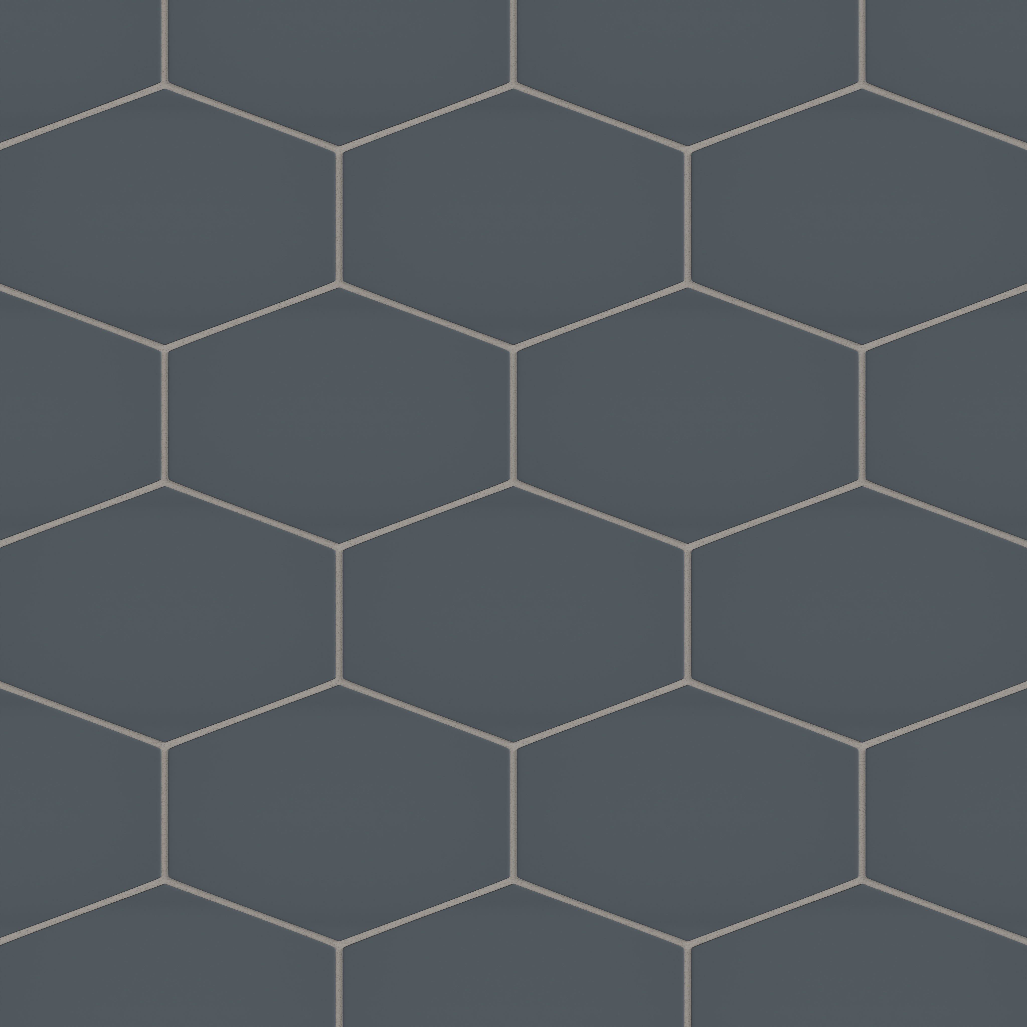 Elongated Hexagon Natural Press Ceramic Tile in Indigo Matte