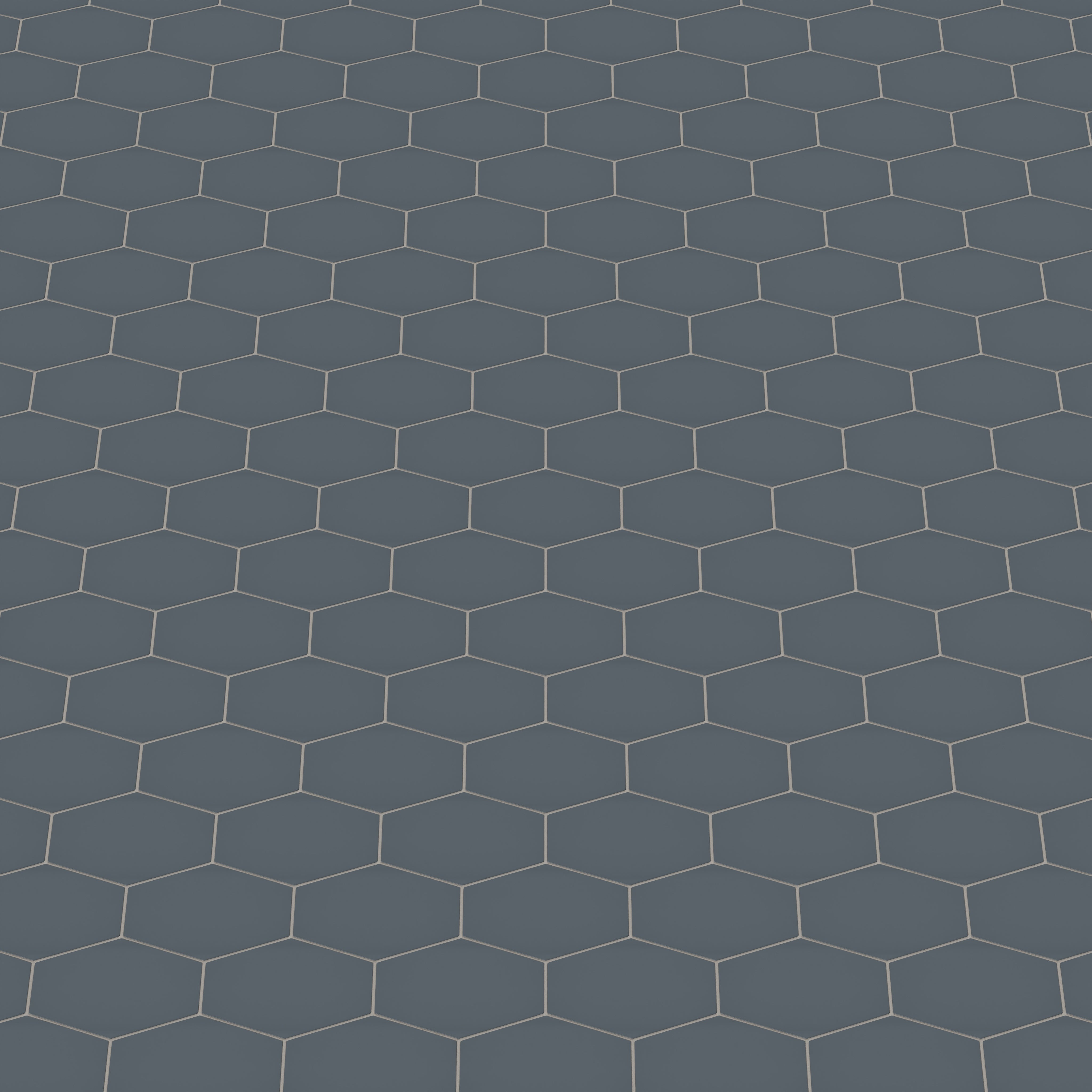 Elongated Hexagon Natural Press Ceramic Tile in Indigo Matte