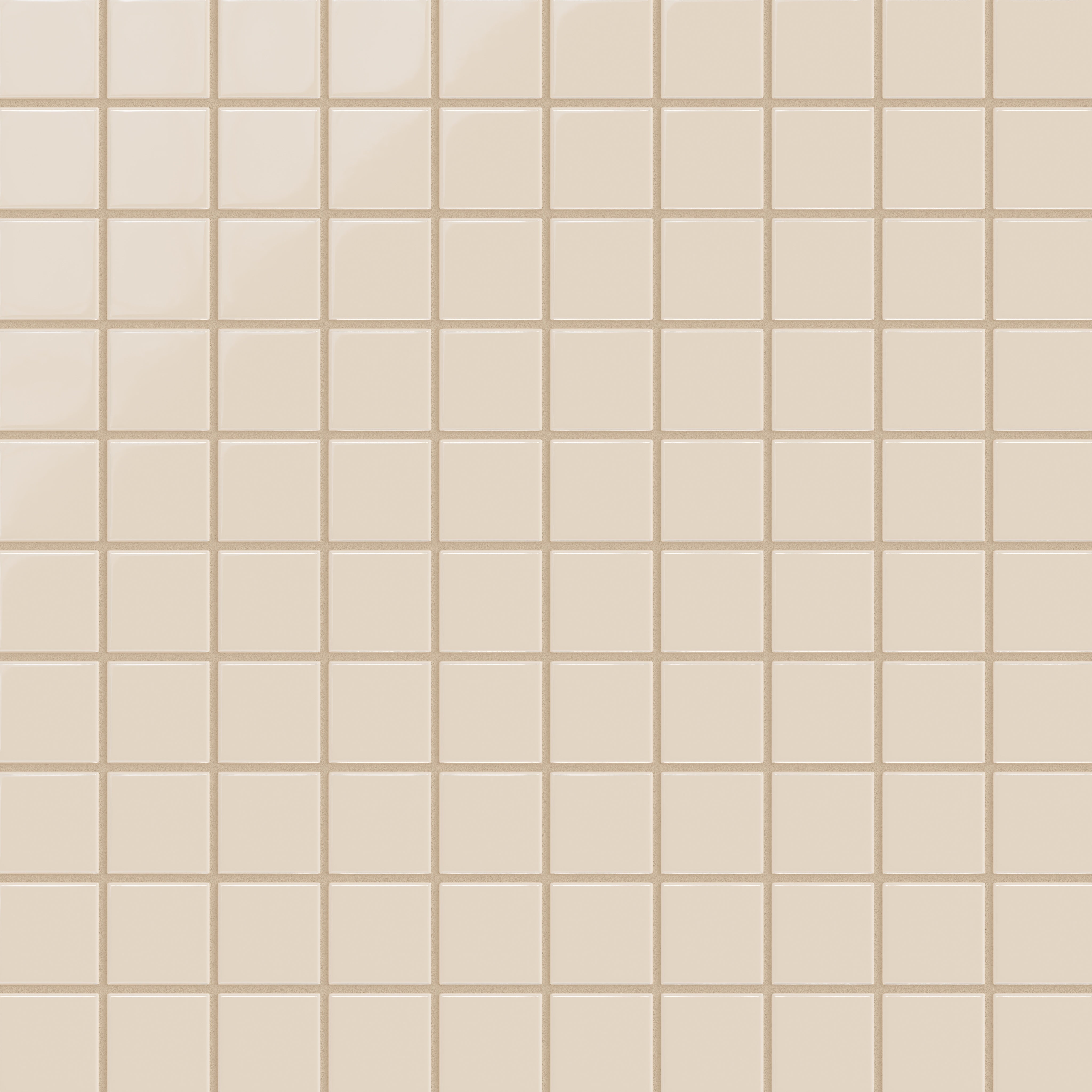 2x2 Straight Set Sheeted Original Ceramic Mosaic Tile in Ivory Gloss