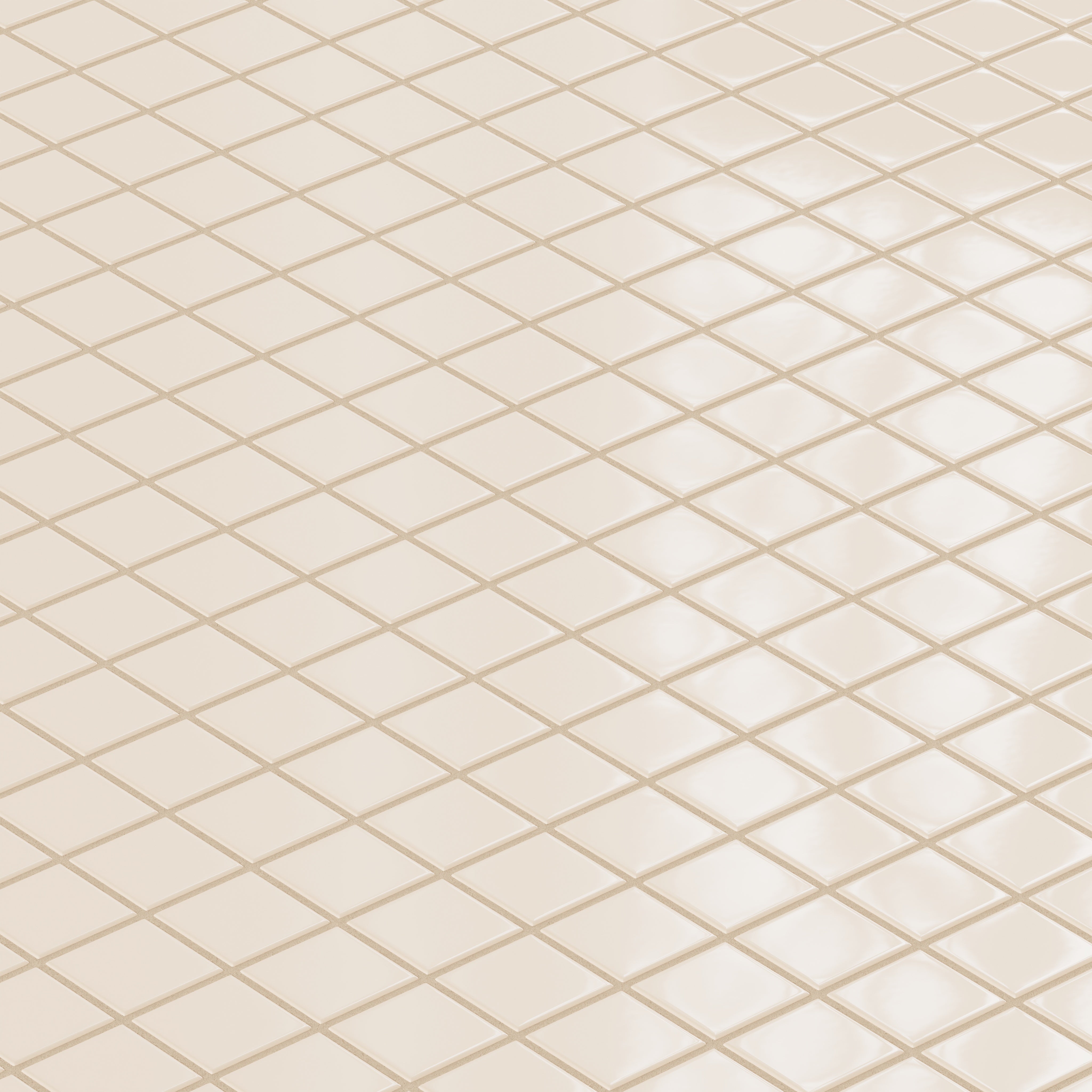 2x2 Straight Set Sheeted Original Ceramic Mosaic Tile in Ivory Gloss