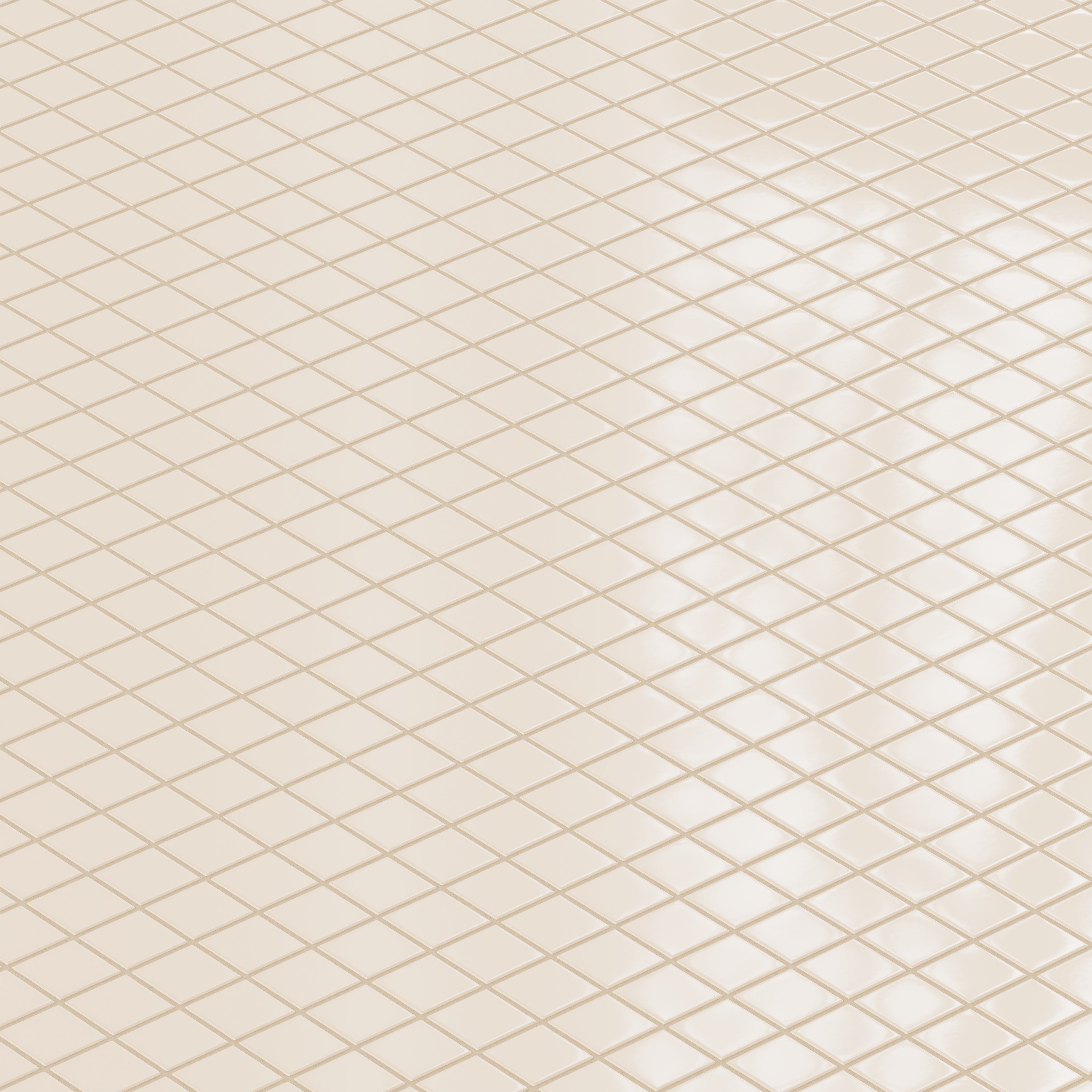 2x2 Straight Set Sheeted Original Ceramic Mosaic Tile in Ivory Gloss