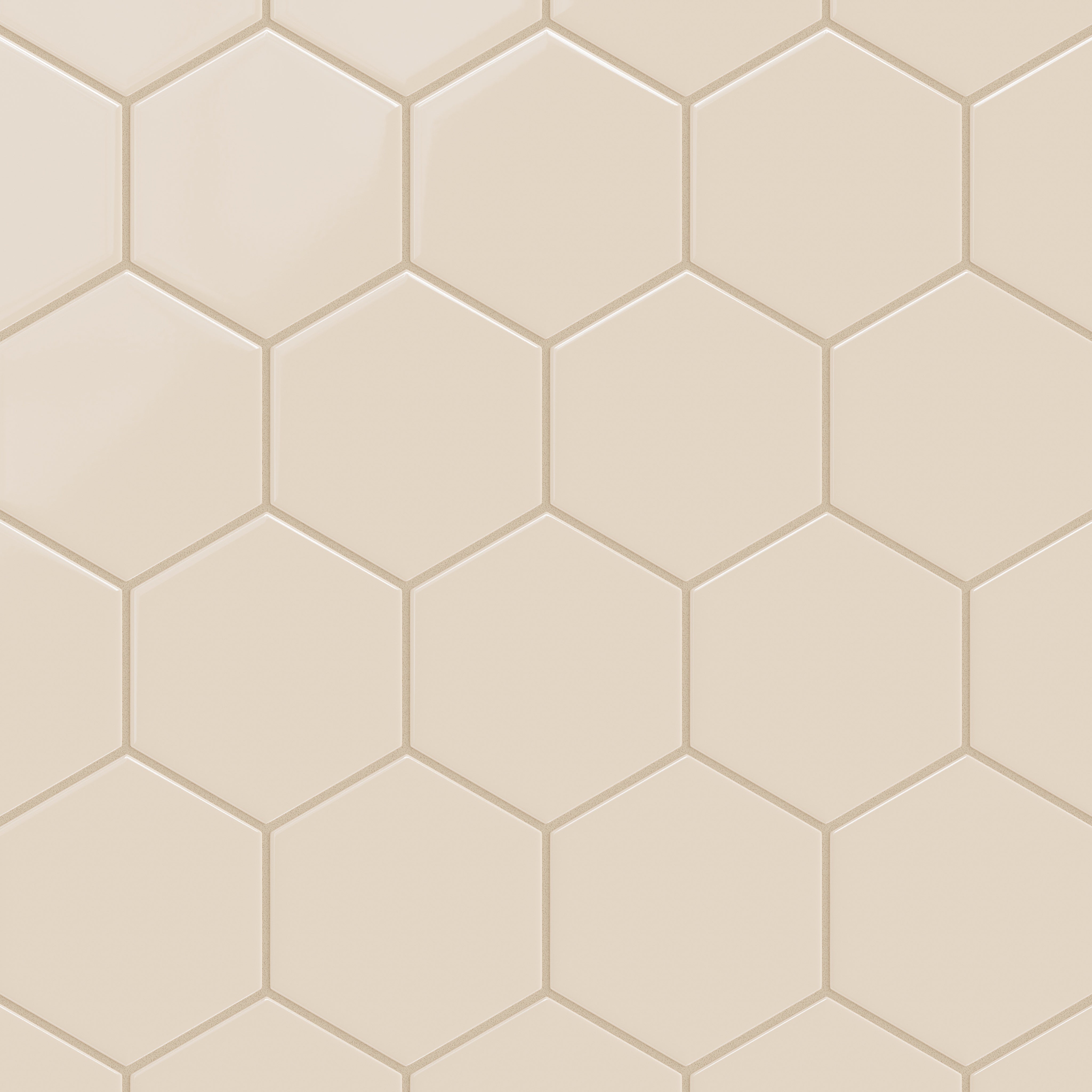 6" Hexagon Original Ceramic Tile in Ivory Gloss
