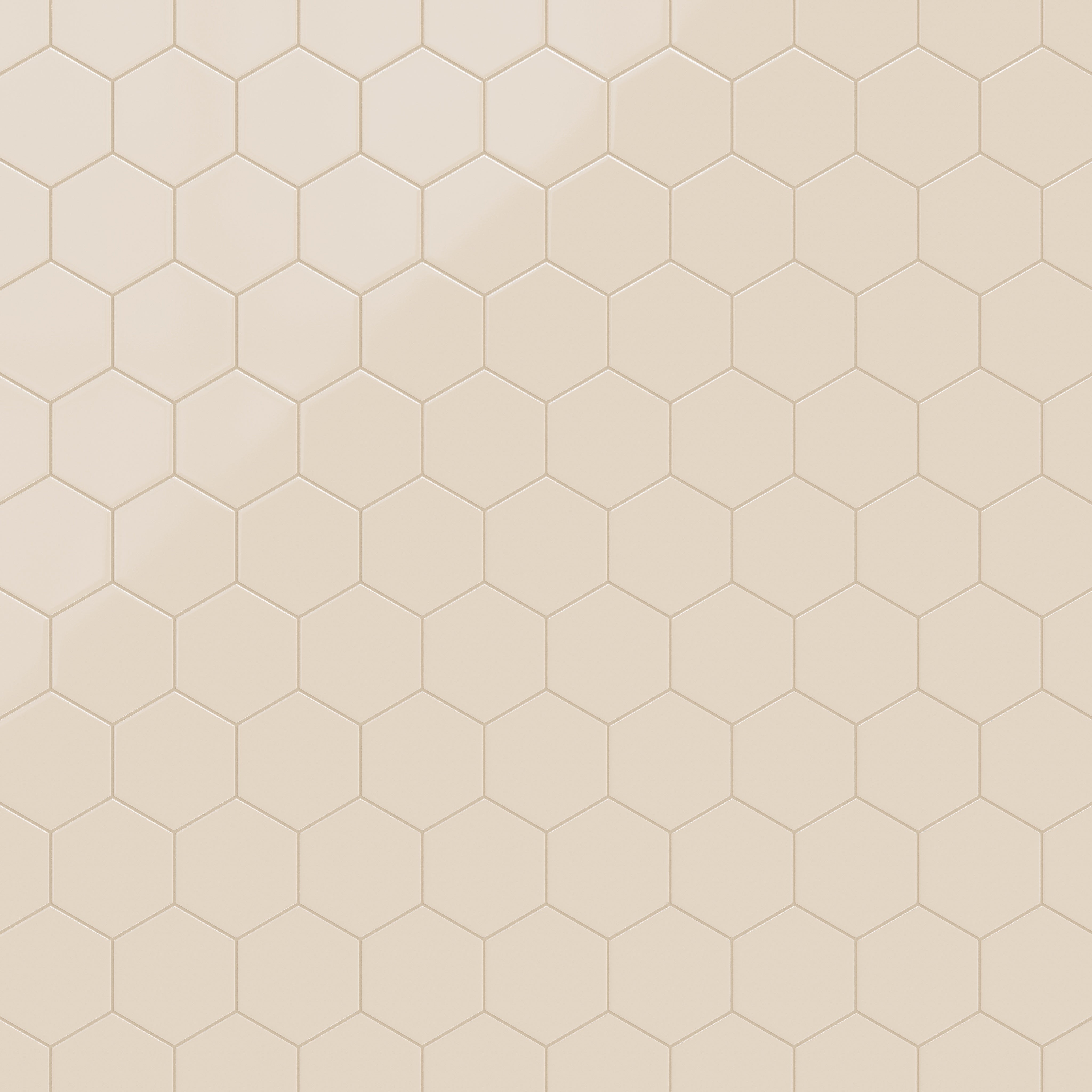 8" Hexagon Original Ceramic Tile in Ivory Gloss