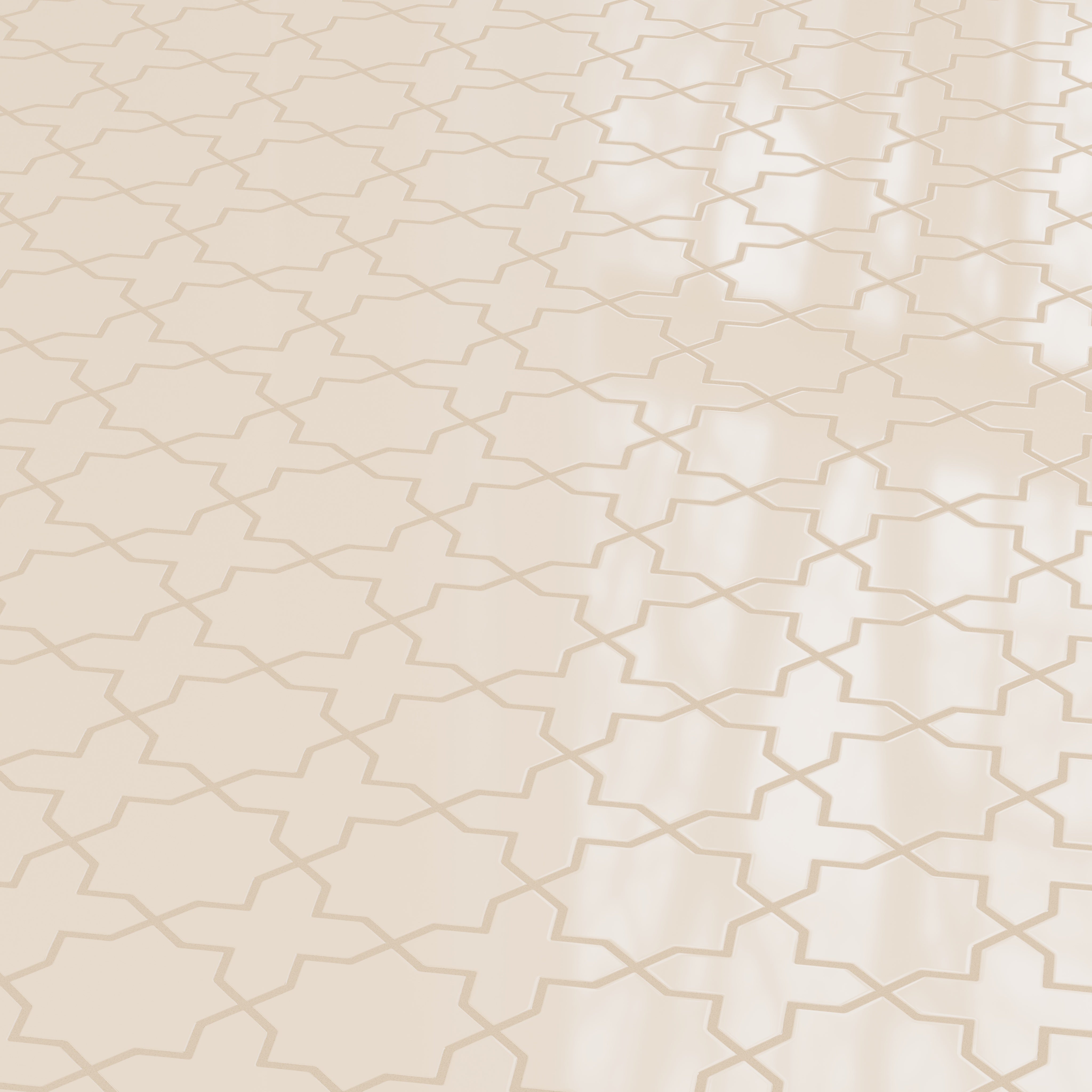 Mini Star & Cross Original Ceramic Tile in Ivory Gloss