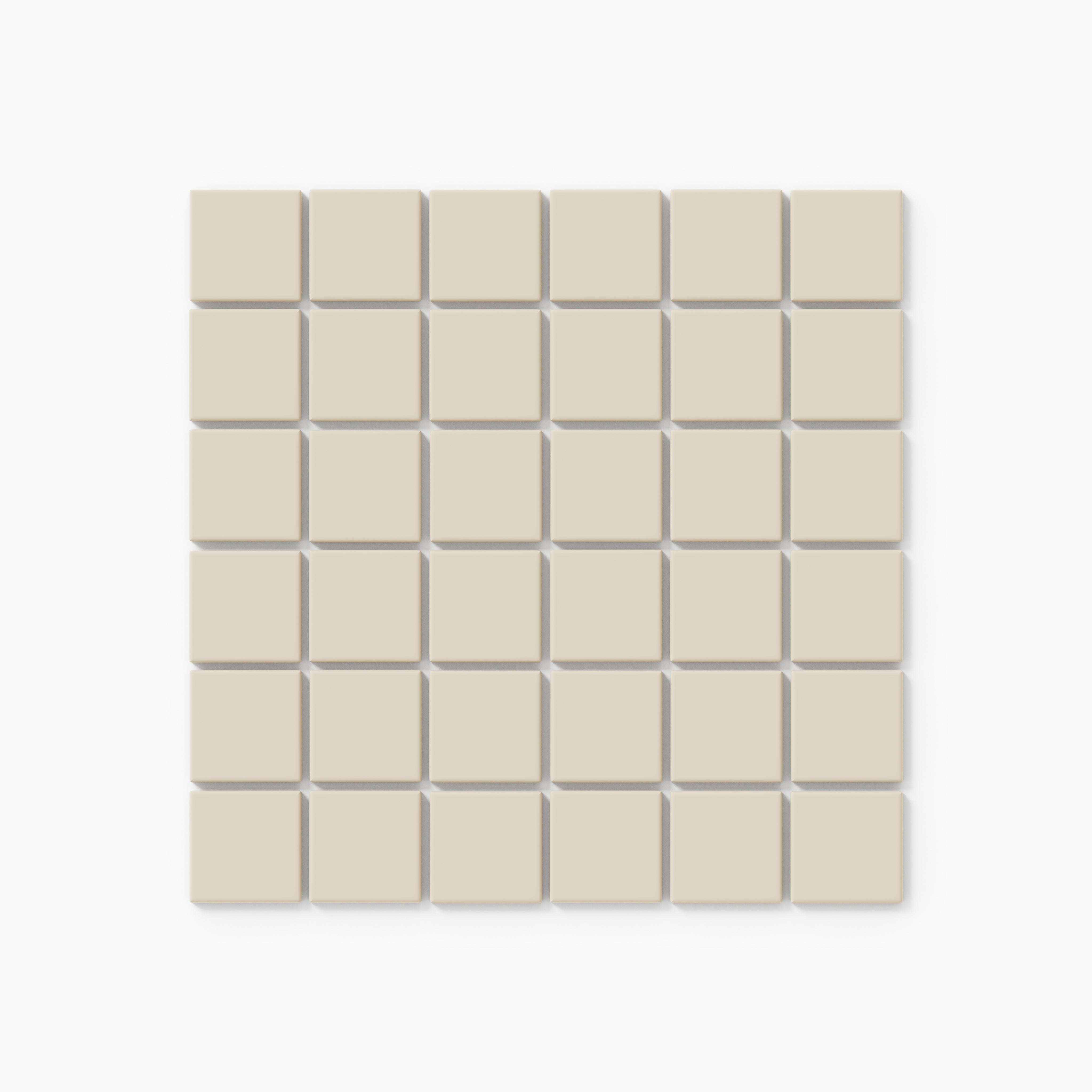2x2 Straight Set Sheeted Original Ceramic Mosaic Tile in Ivory Matte