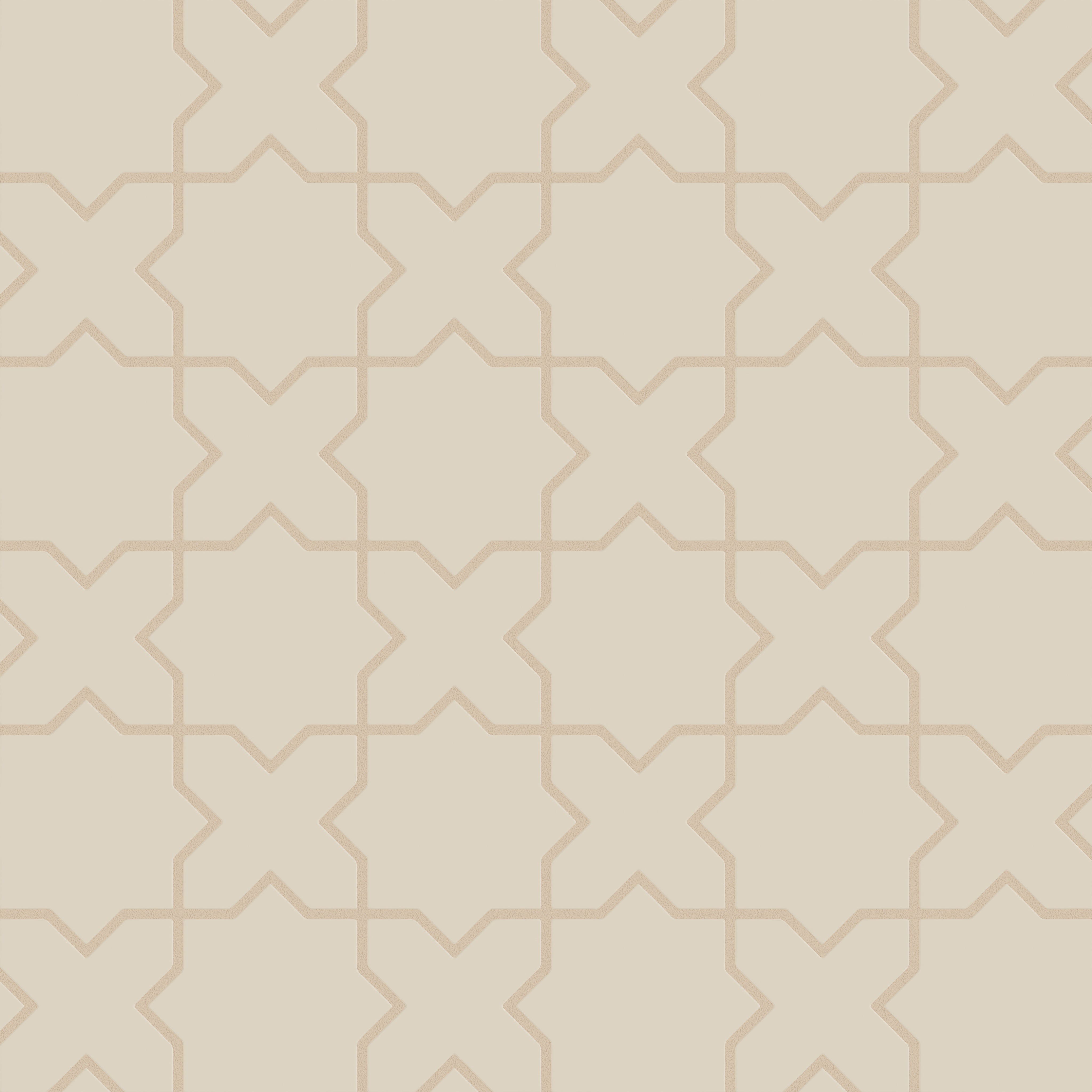 Mini Star & Cross Original Ceramic Tile in Ivory Matte
