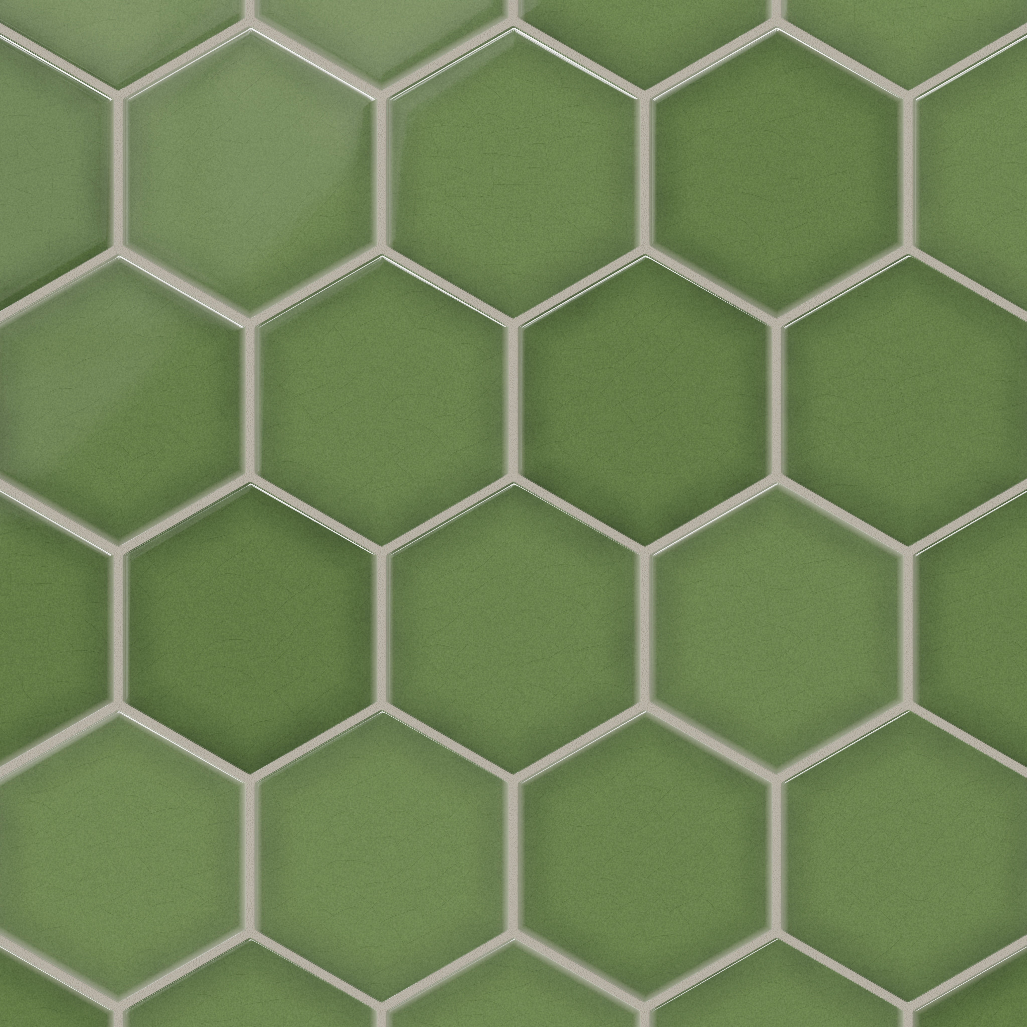 6" Hexagon Original Ceramic Tile in Kelp Gloss