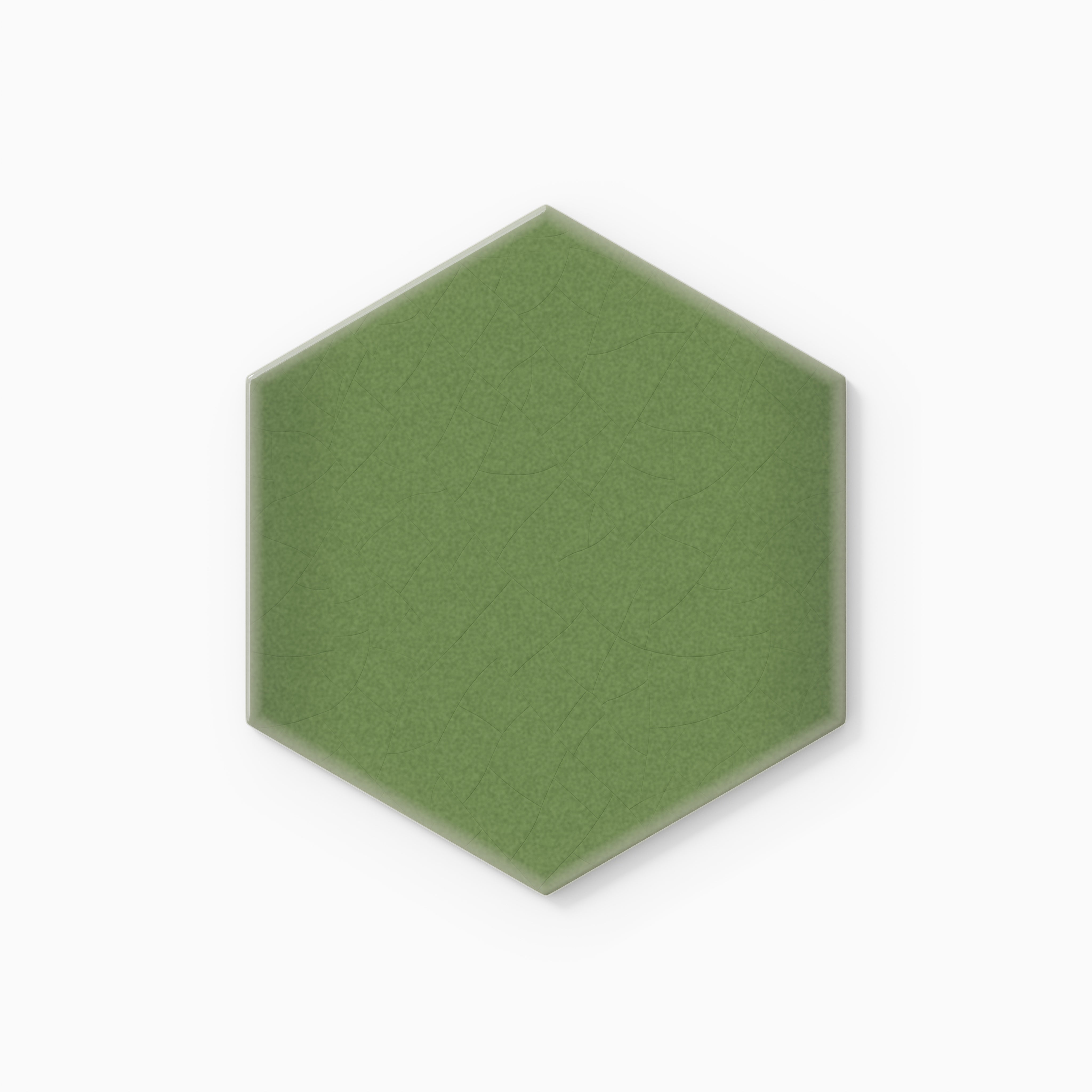 6" Hexagon Original Ceramic Tile in Kelp Gloss