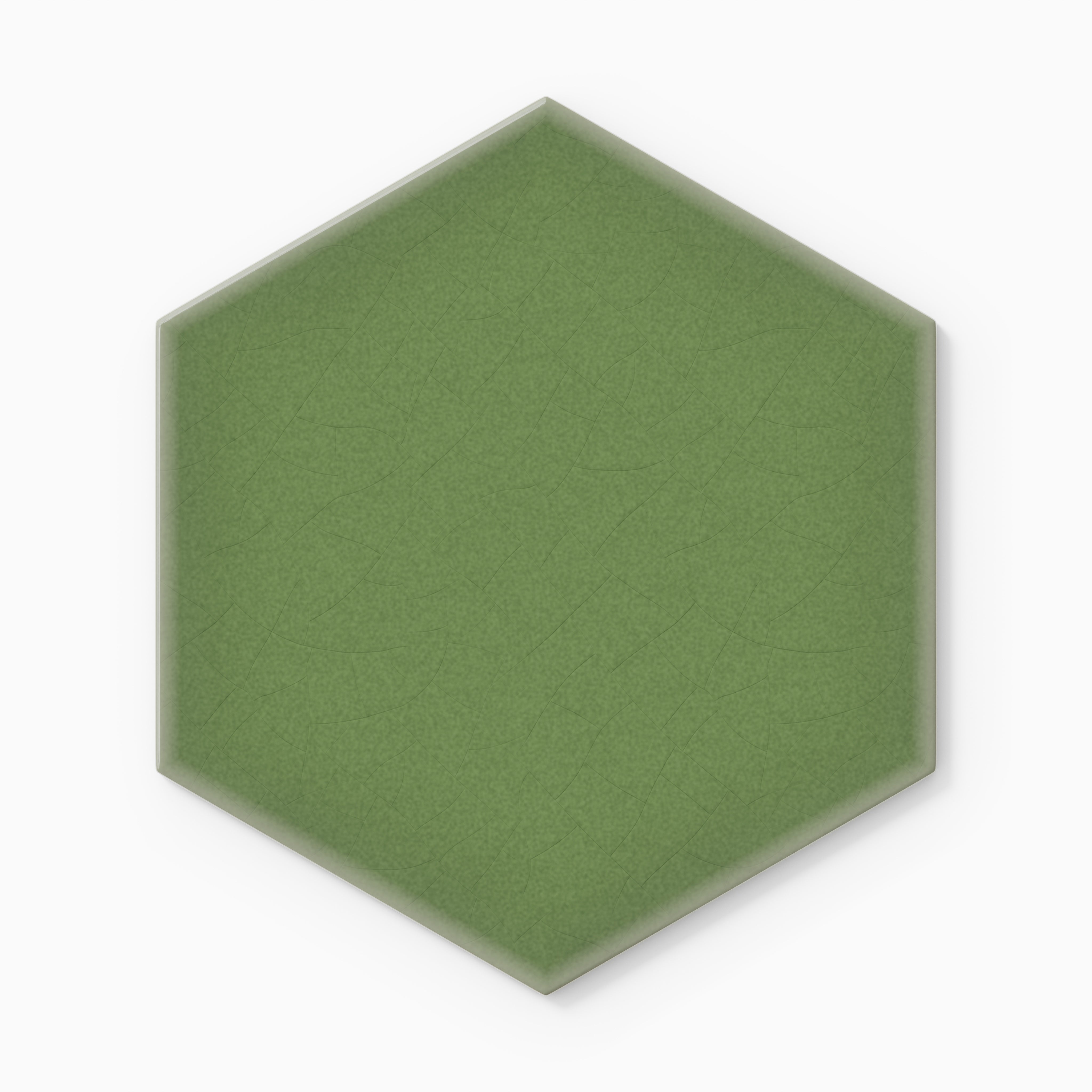 8" Hexagon Original Ceramic Tile in Kelp Gloss
