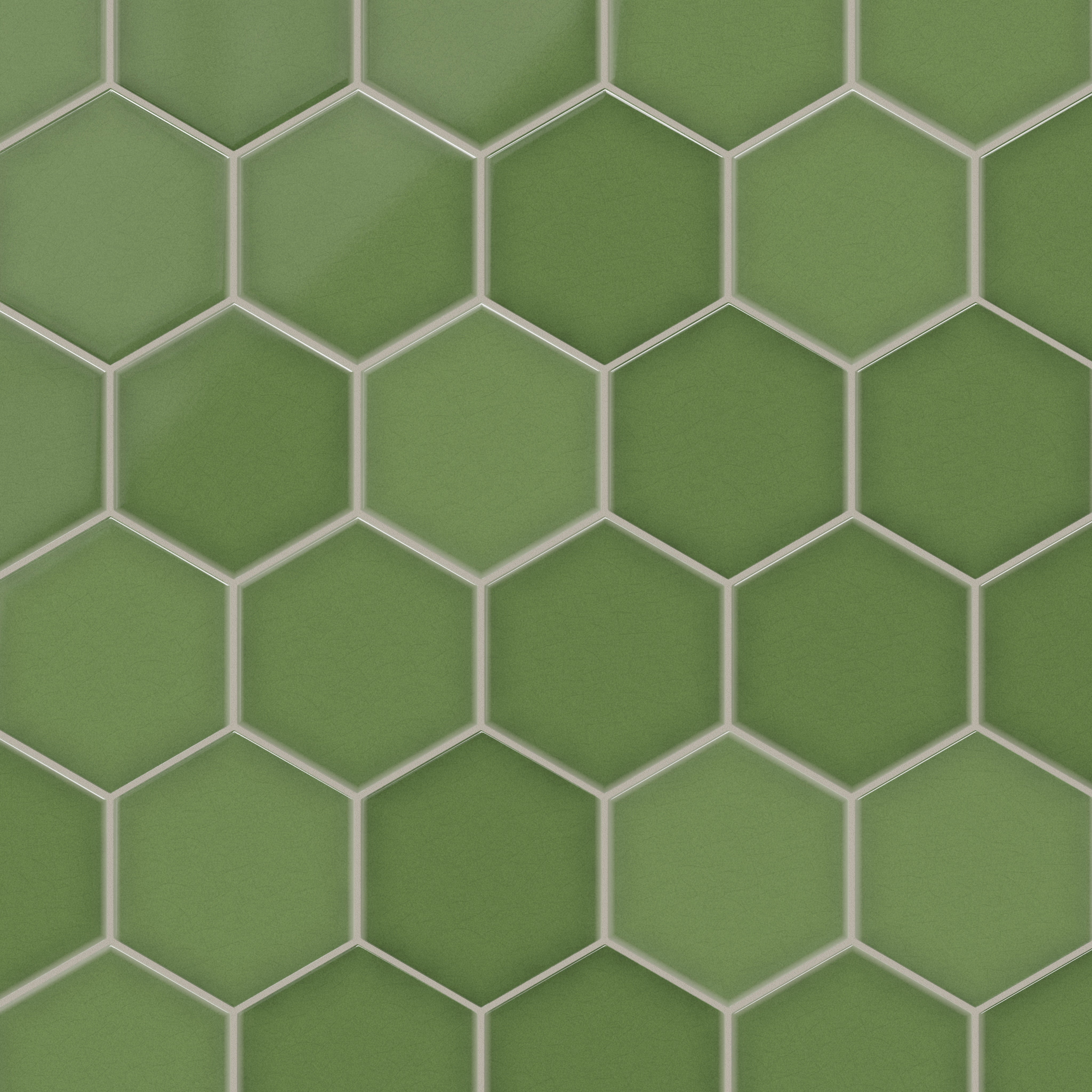 8" Hexagon Original Ceramic Tile in Kelp Gloss