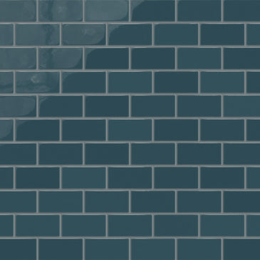 2x4 Half Offset Sheeted Natural Press Ceramic Mosaic Tile in King Tide Gloss
