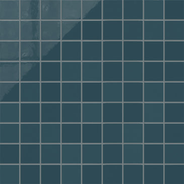 3x3 Straight Set Sheeted Natural Press Ceramic Mosaic Tile in King Tide Gloss