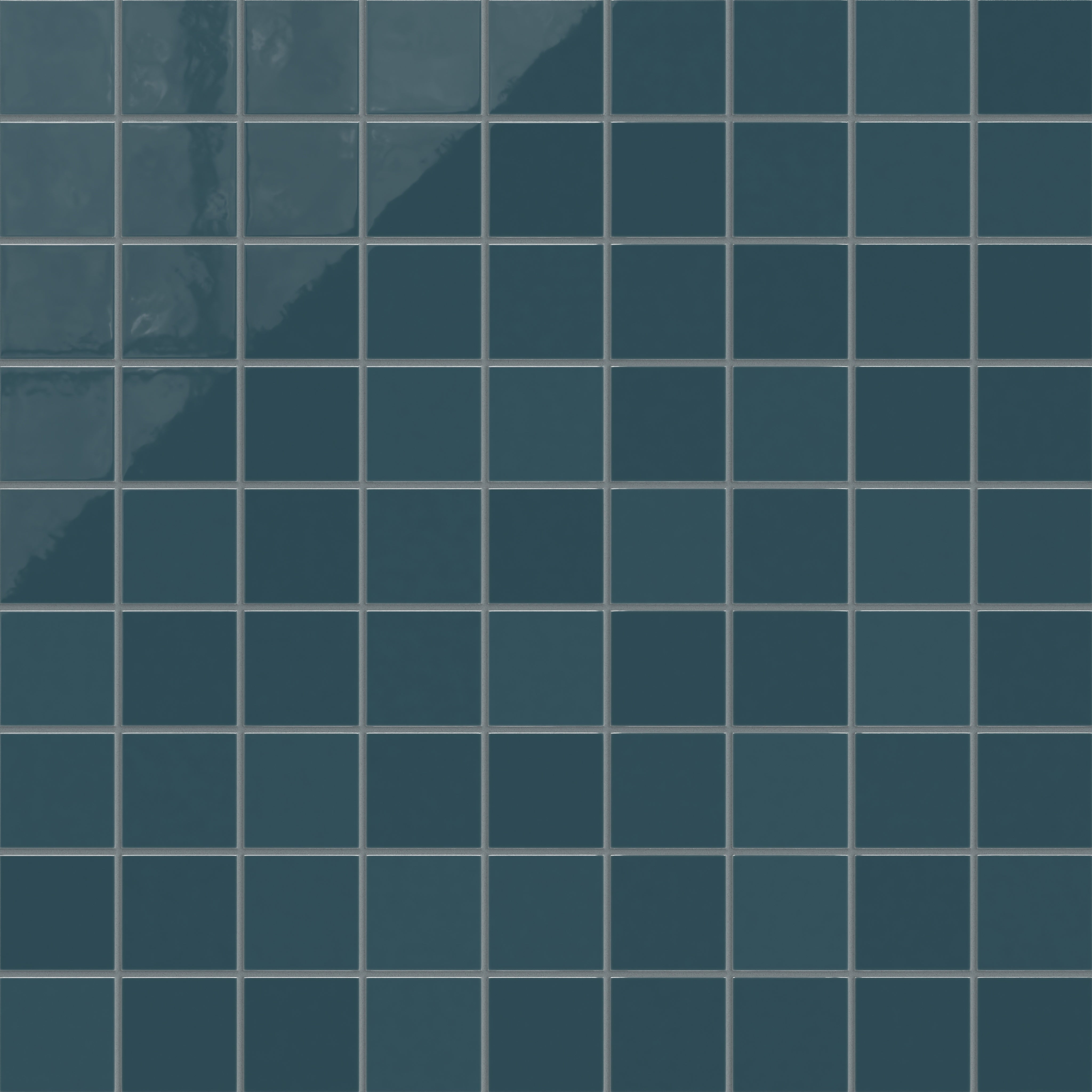 3x3 Straight Set Sheeted Natural Press Ceramic Mosaic Tile in King Tide Gloss