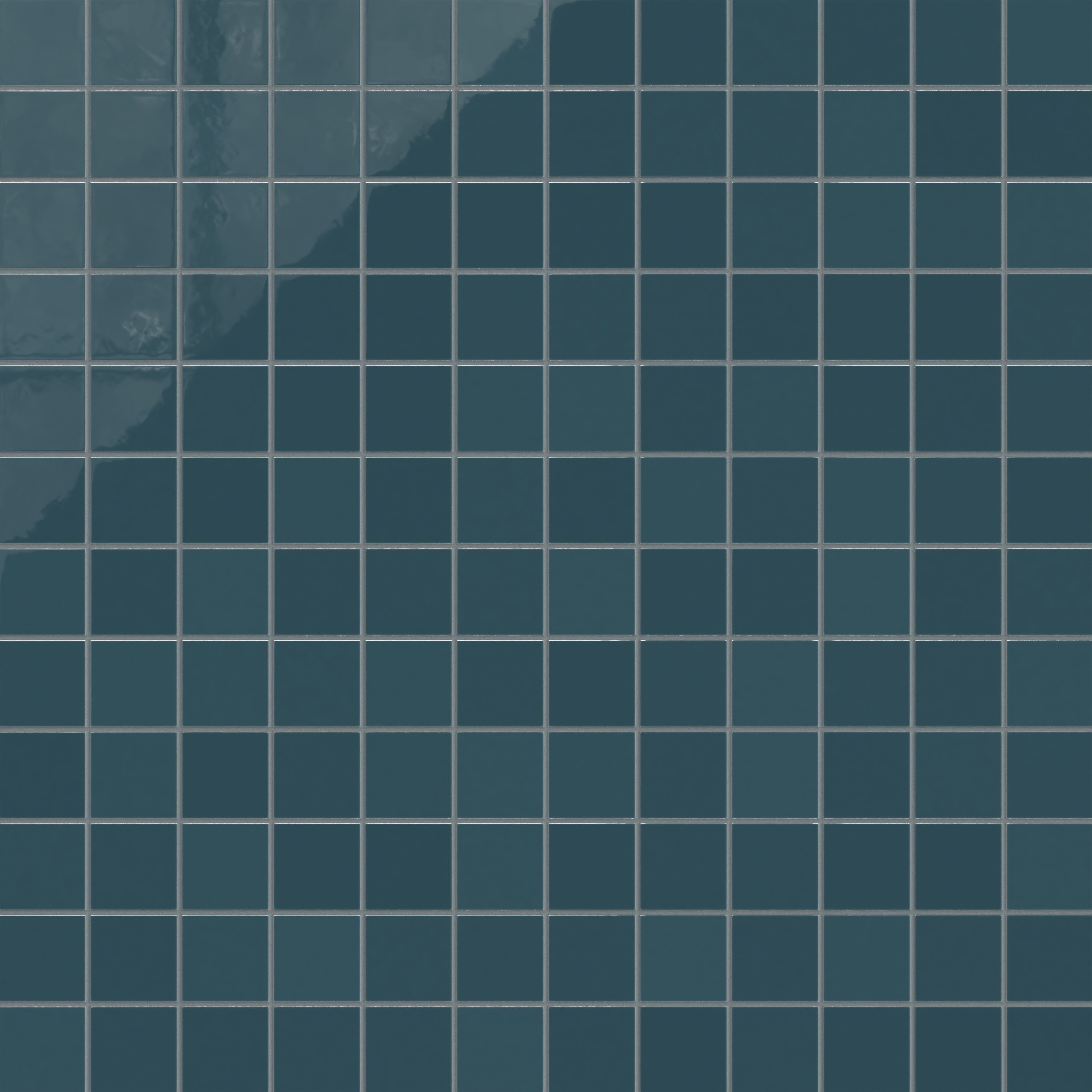 3x3 Straight Set Sheeted Natural Press Ceramic Mosaic Tile in King Tide Gloss