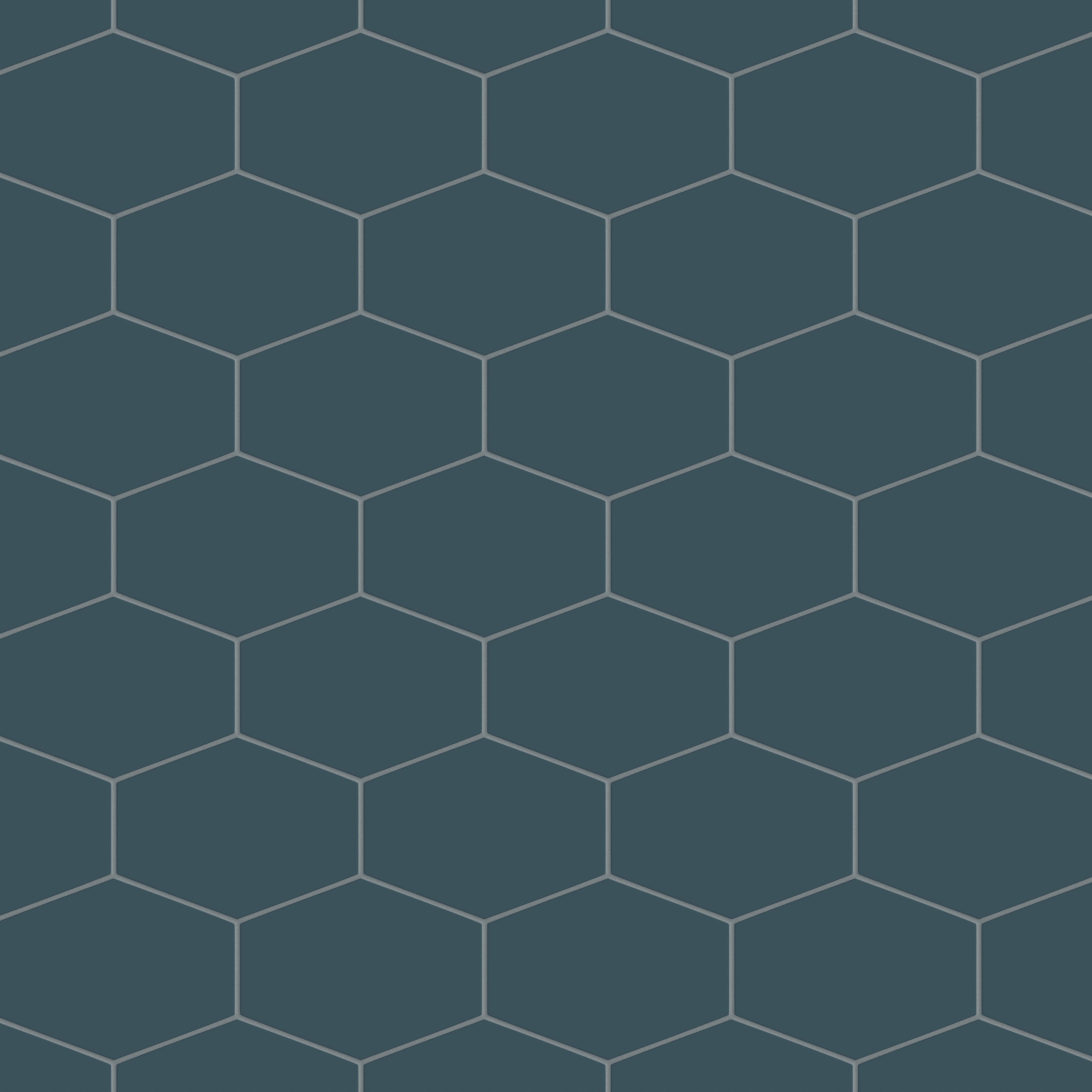 Elongated Hexagon Natural Press Ceramic Tile in King Tide Matte