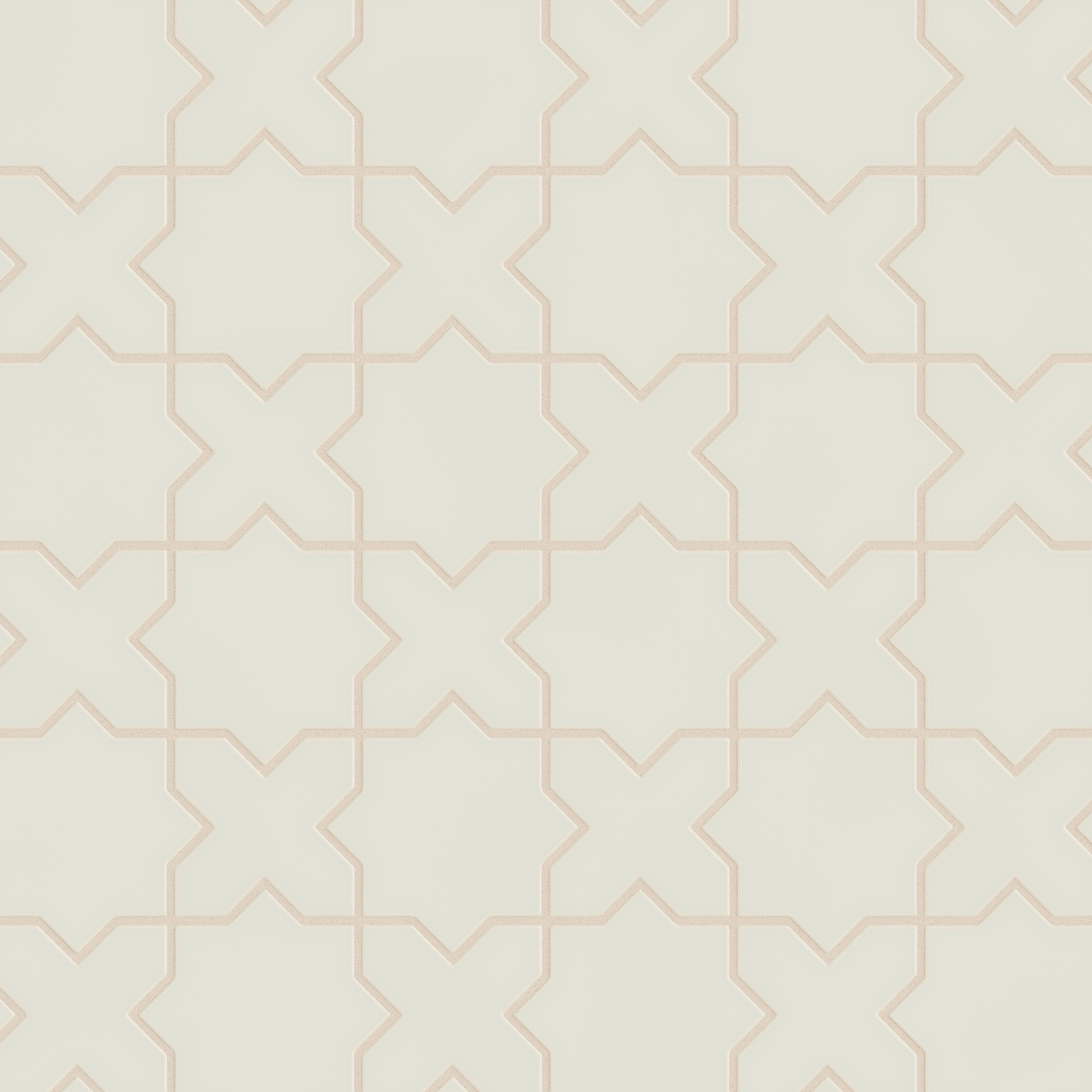 Mini Star & Cross Original Ceramic Tile in Limewash Matte