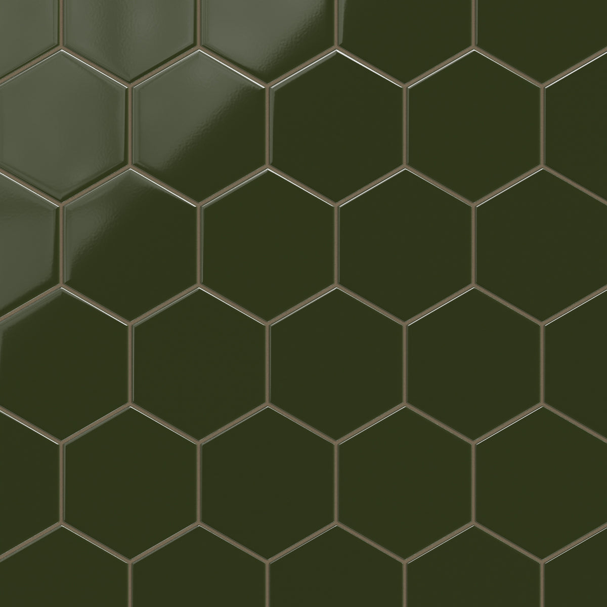 8" Hexagon Original Ceramic Tile in Lone Pine Gloss